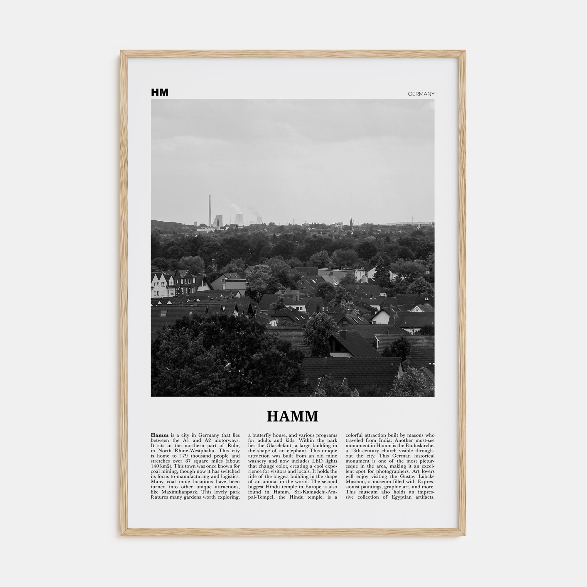 Hamm Travel B&W Poster
