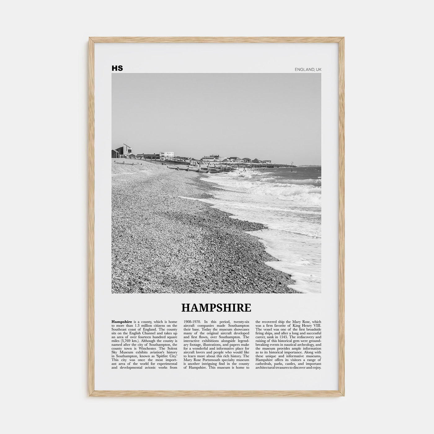 Hampshire Travel B&W Poster