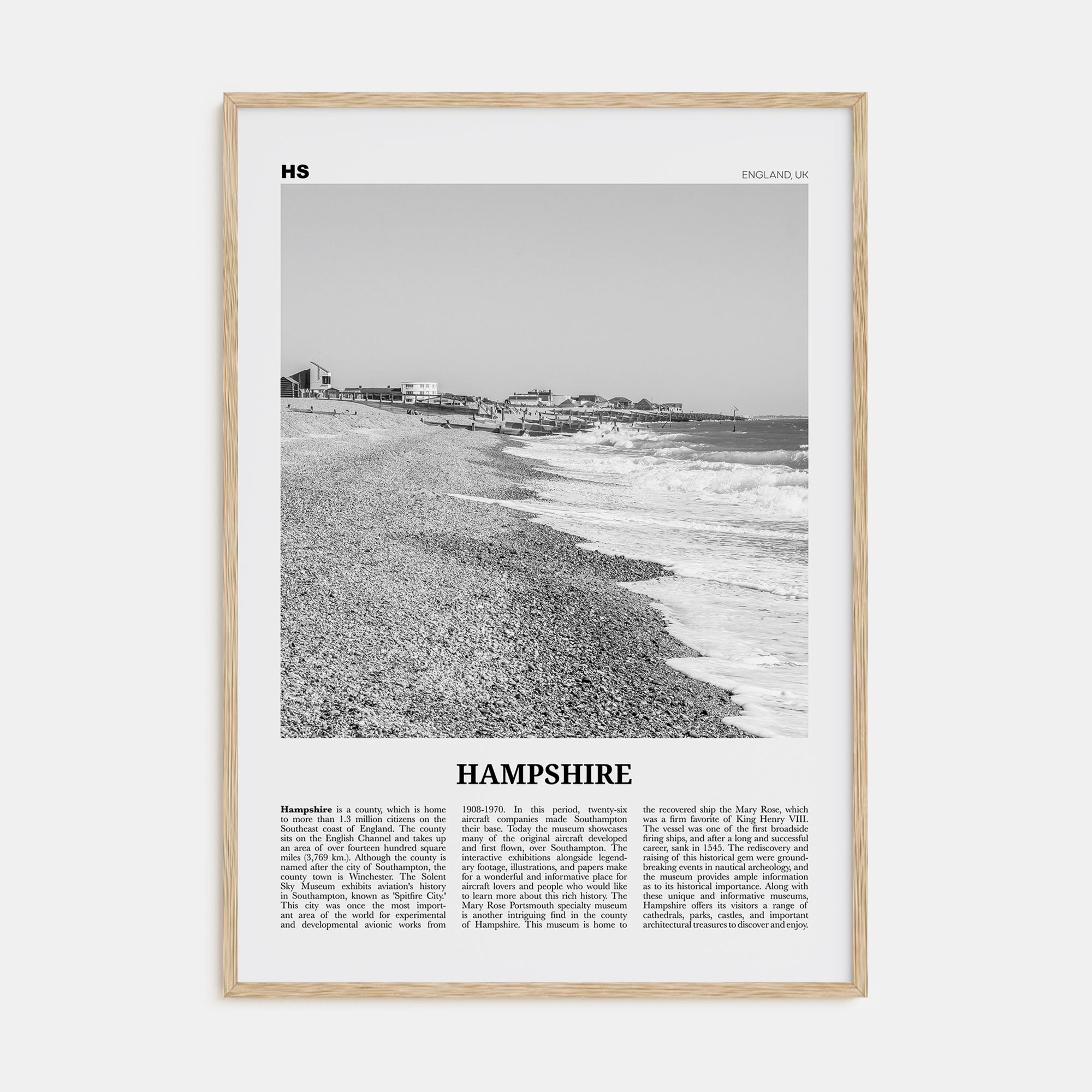 Hampshire Travel B&W Poster