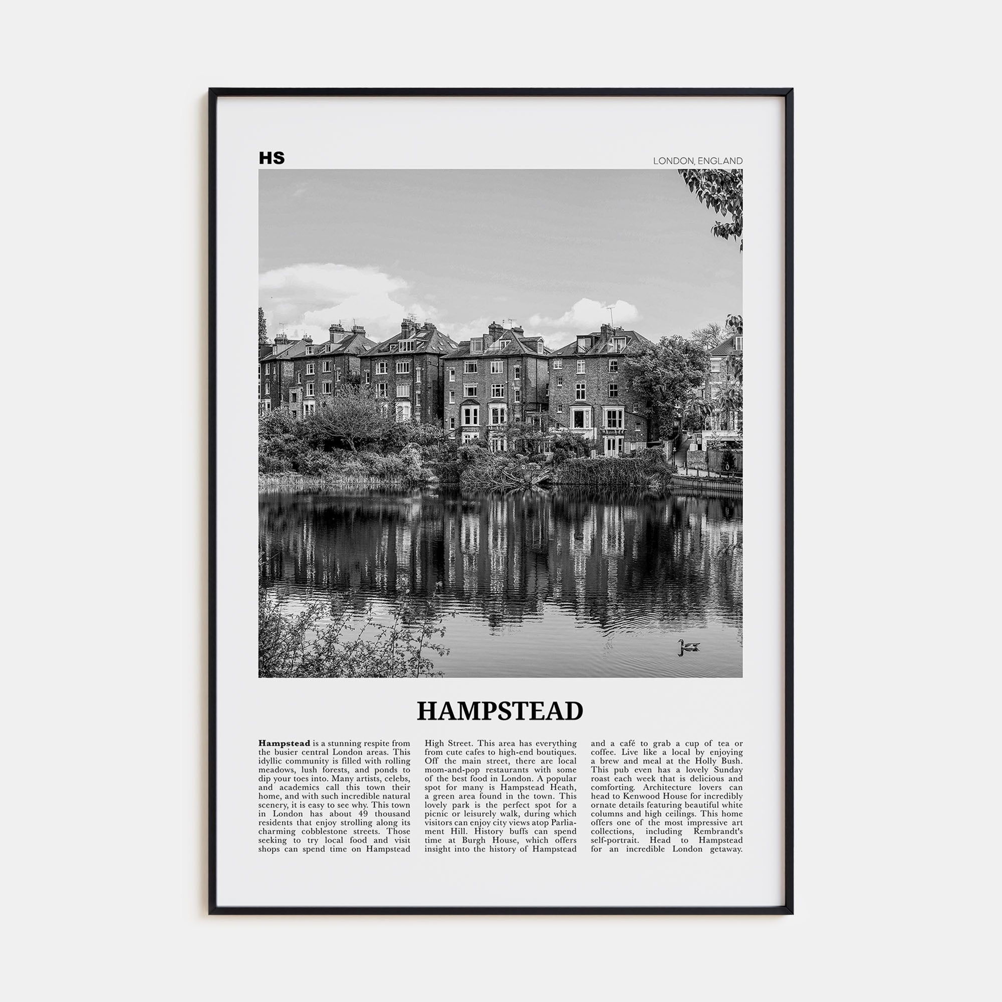 Hampstead Travel B&W Poster