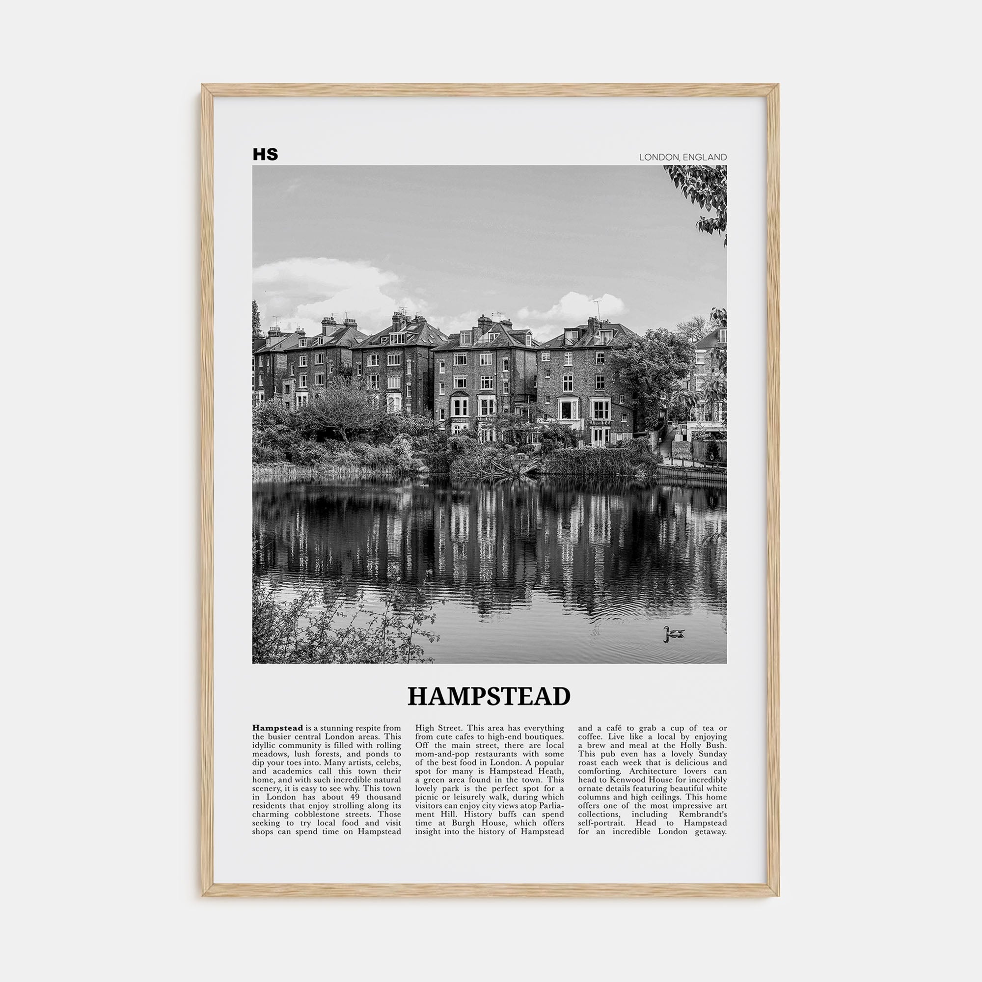Hampstead Travel B&W Poster