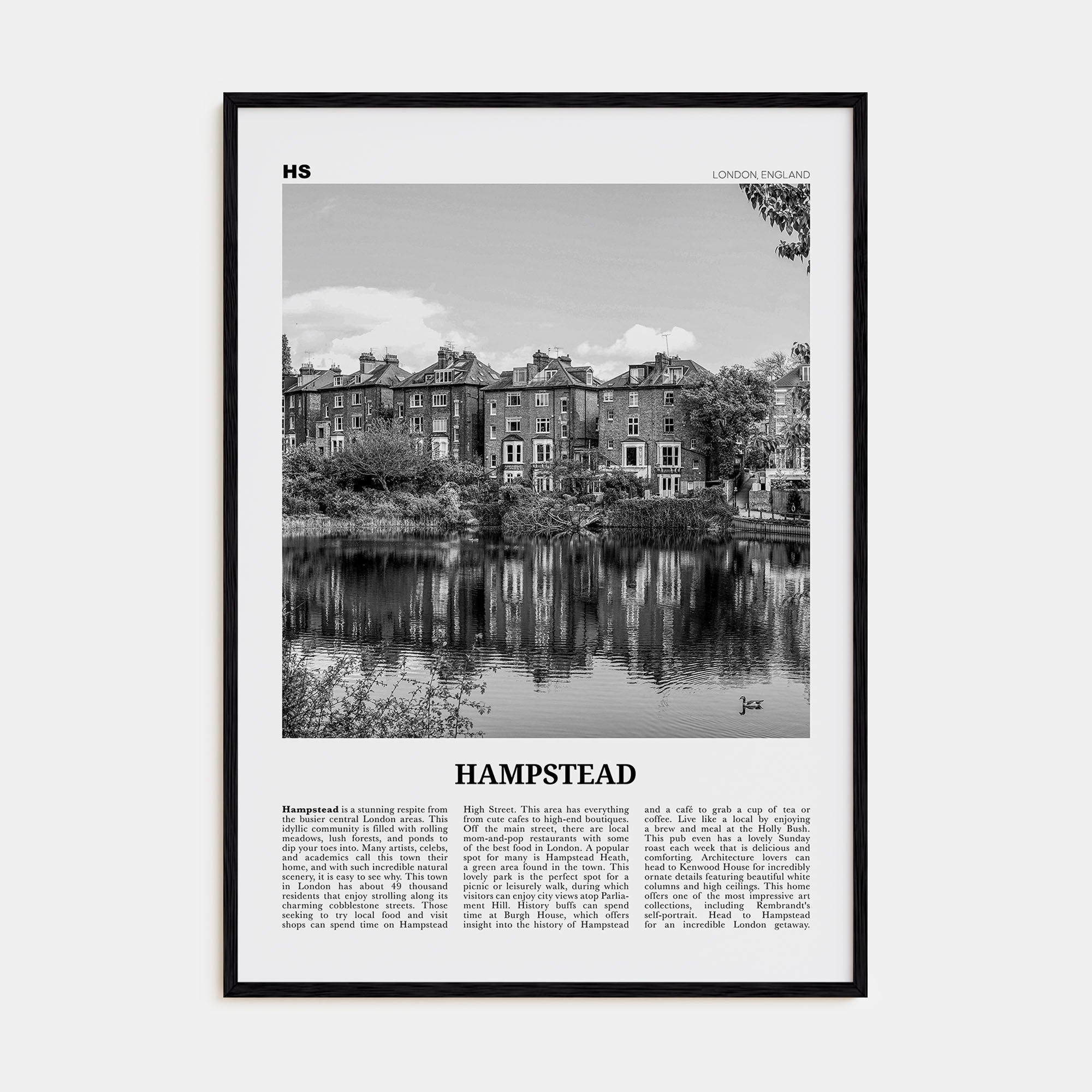 Hampstead Travel B&W Poster