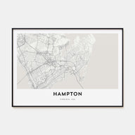 Hampton Map Landscape Poster