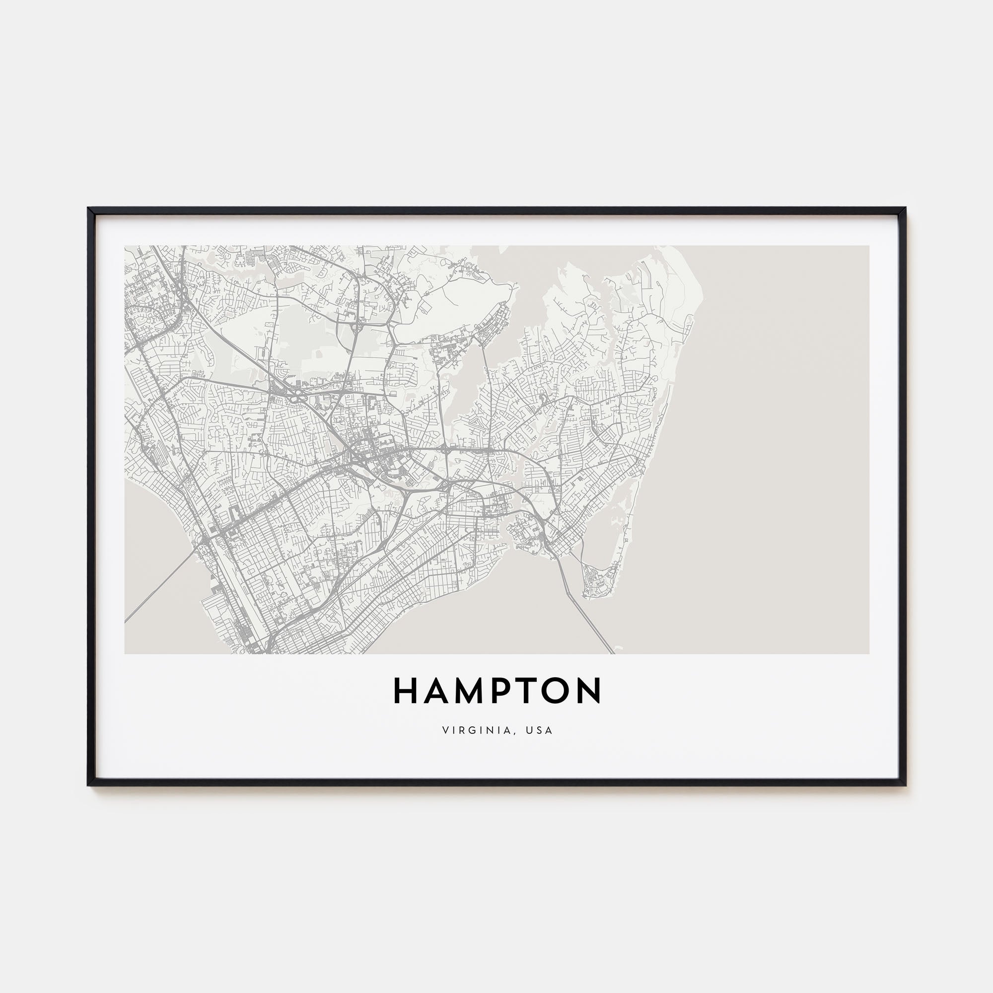 Hampton Map Landscape Poster