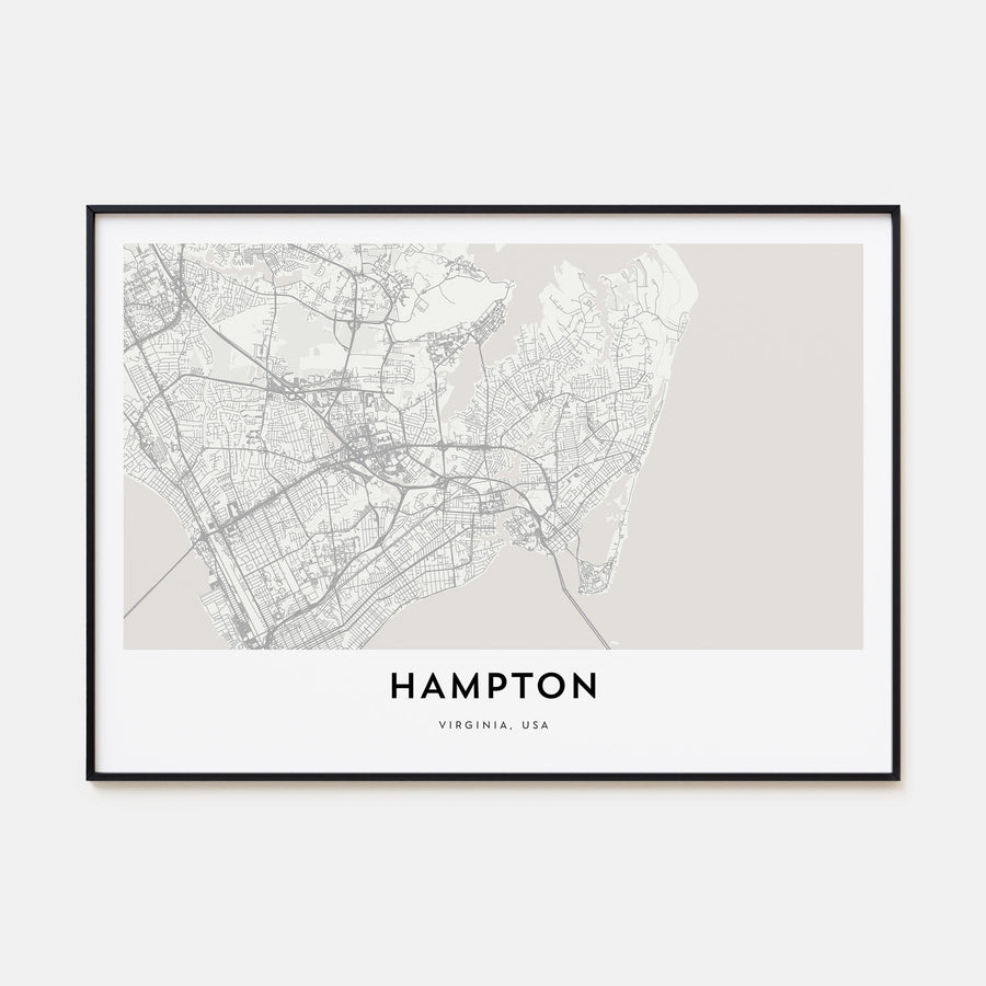 Hampton Map Landscape Poster