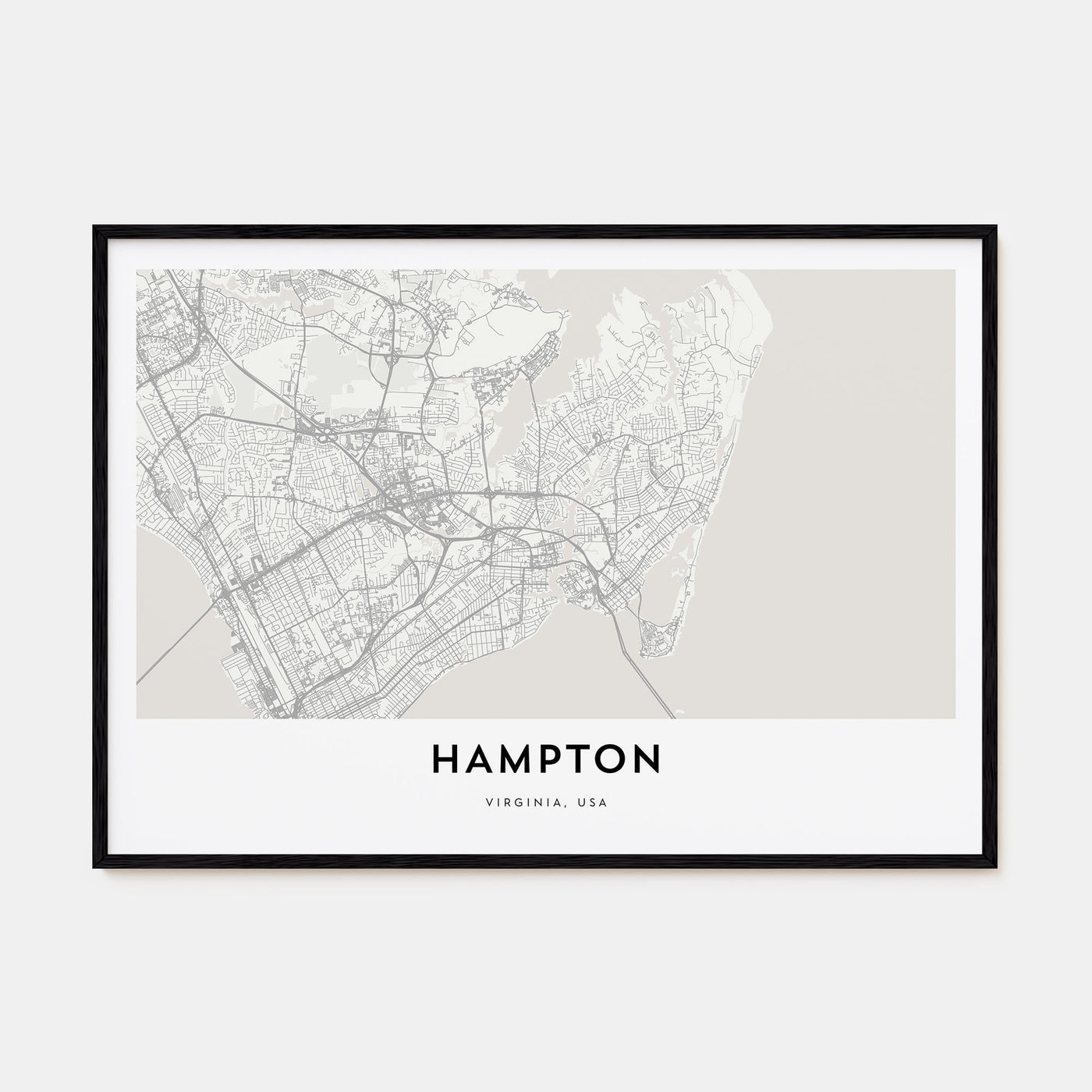 Hampton Map Landscape Poster