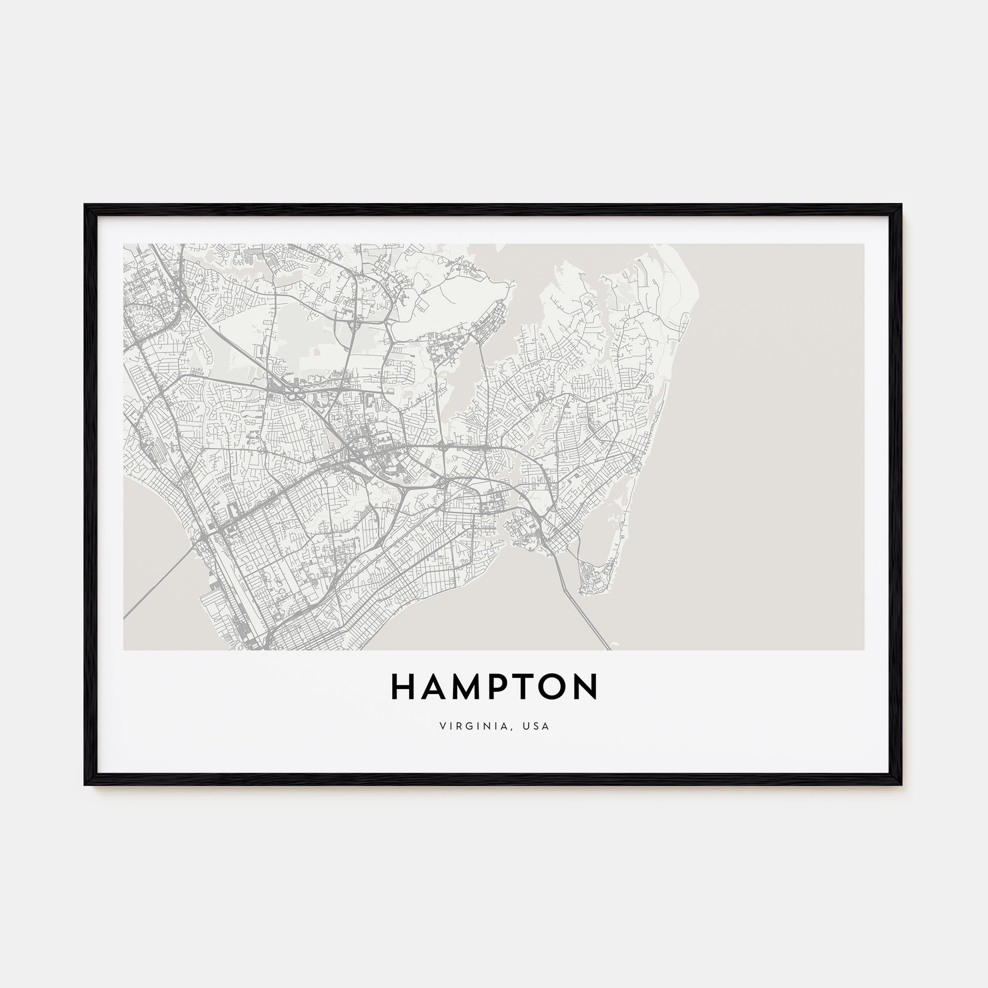 Hampton Map Landscape Poster