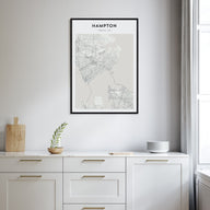 Hampton Map Portrait Poster