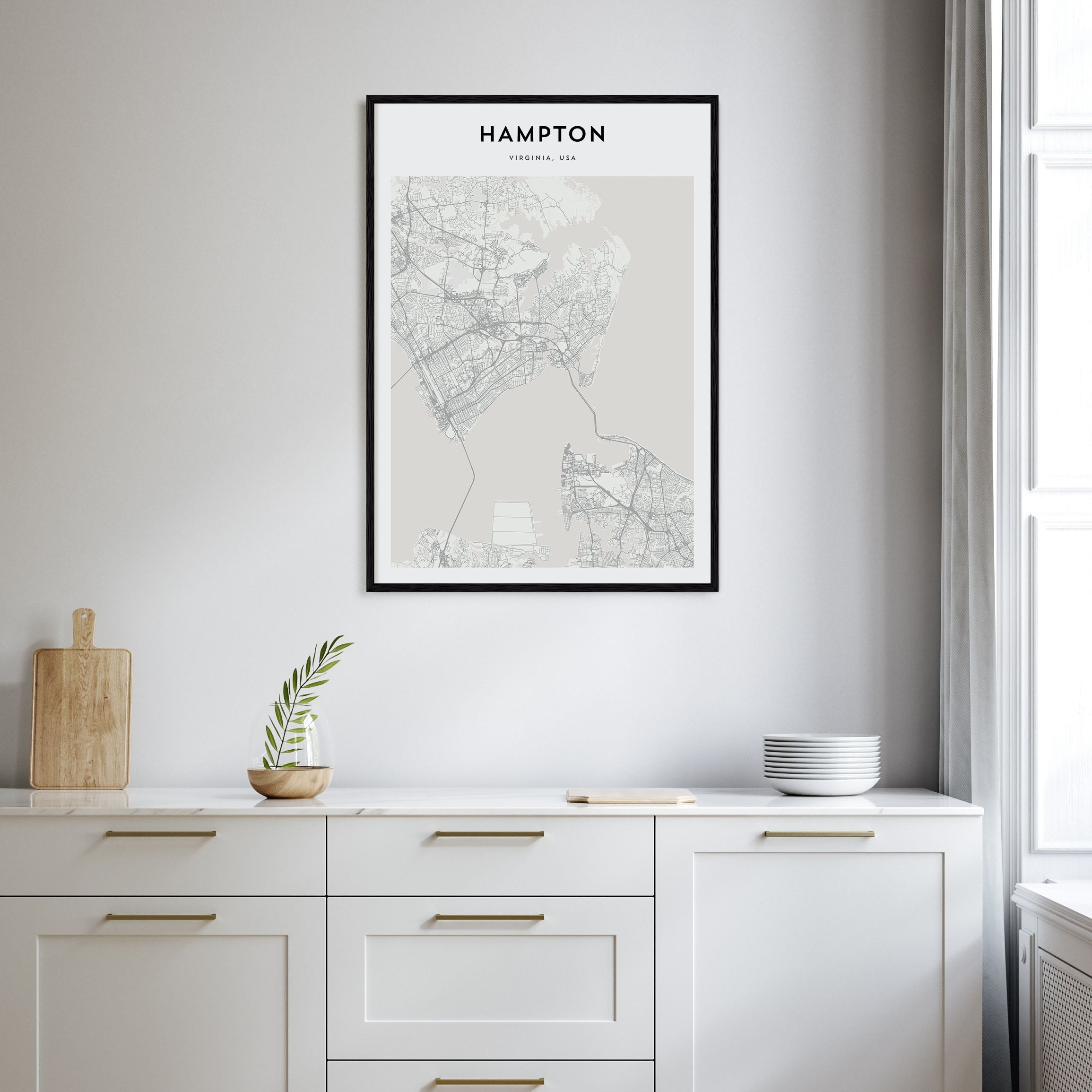 Hampton Map Portrait Poster