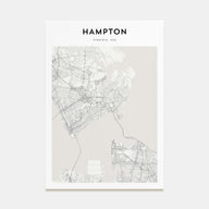 Hampton Map Portrait Poster