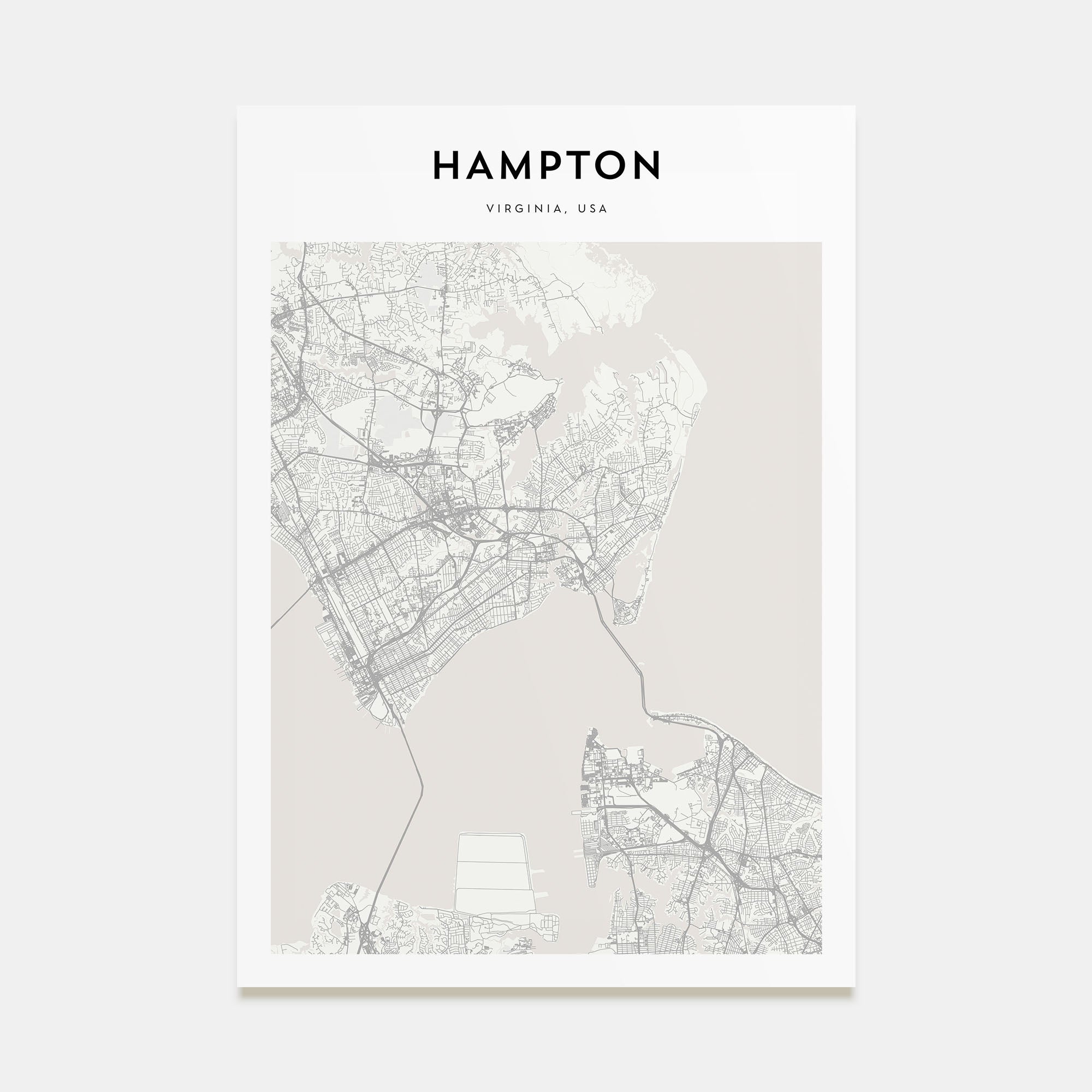 Hampton Map Portrait Poster