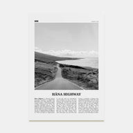 Hana Highway Travel B&W Poster
