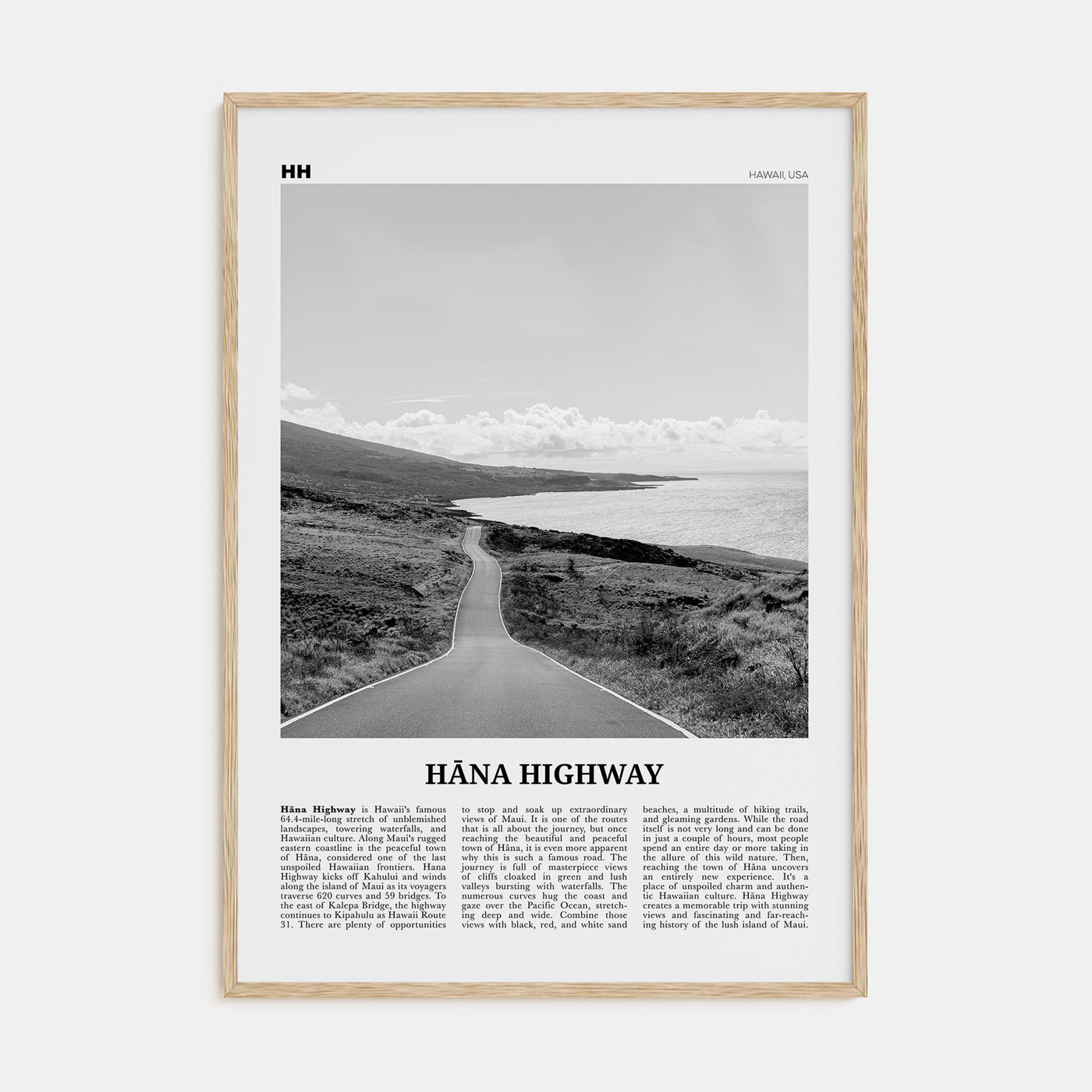 Hana Highway Travel B&W Poster