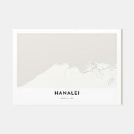 Hanalei Map Landscape Poster