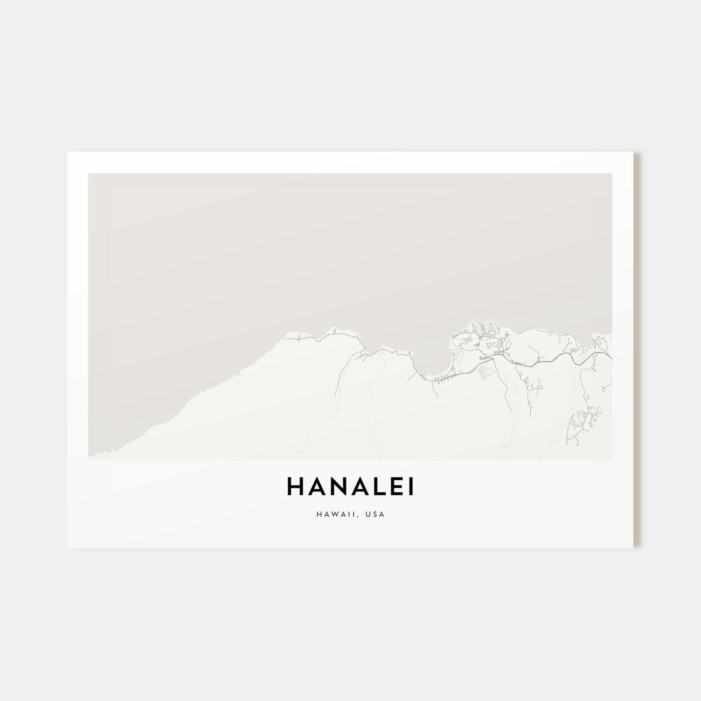 Hanalei Map Landscape Poster