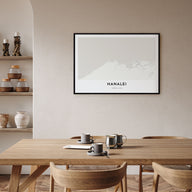 Hanalei Map Landscape Poster