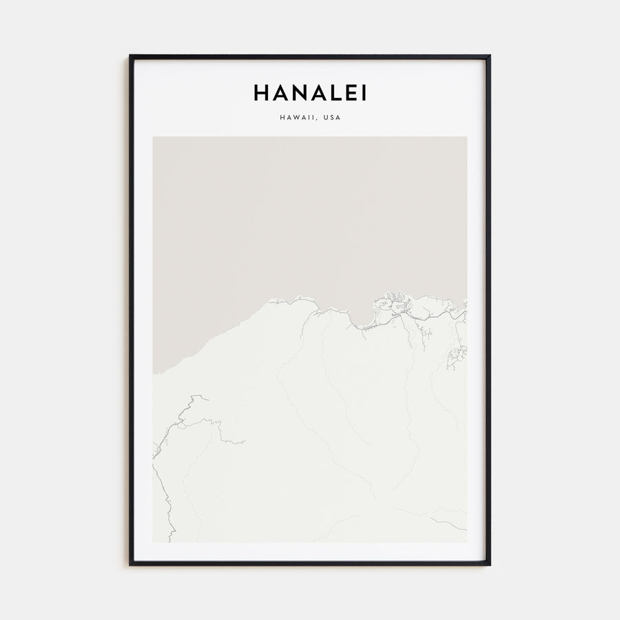 Hanalei Map Portrait Poster