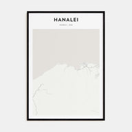 Hanalei Map Portrait Poster