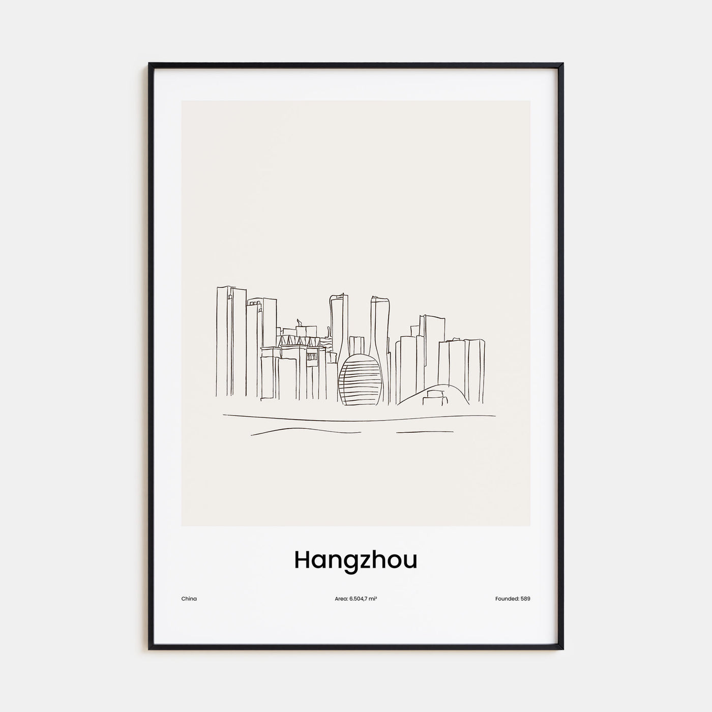 Hangzhou Drawn Poster
