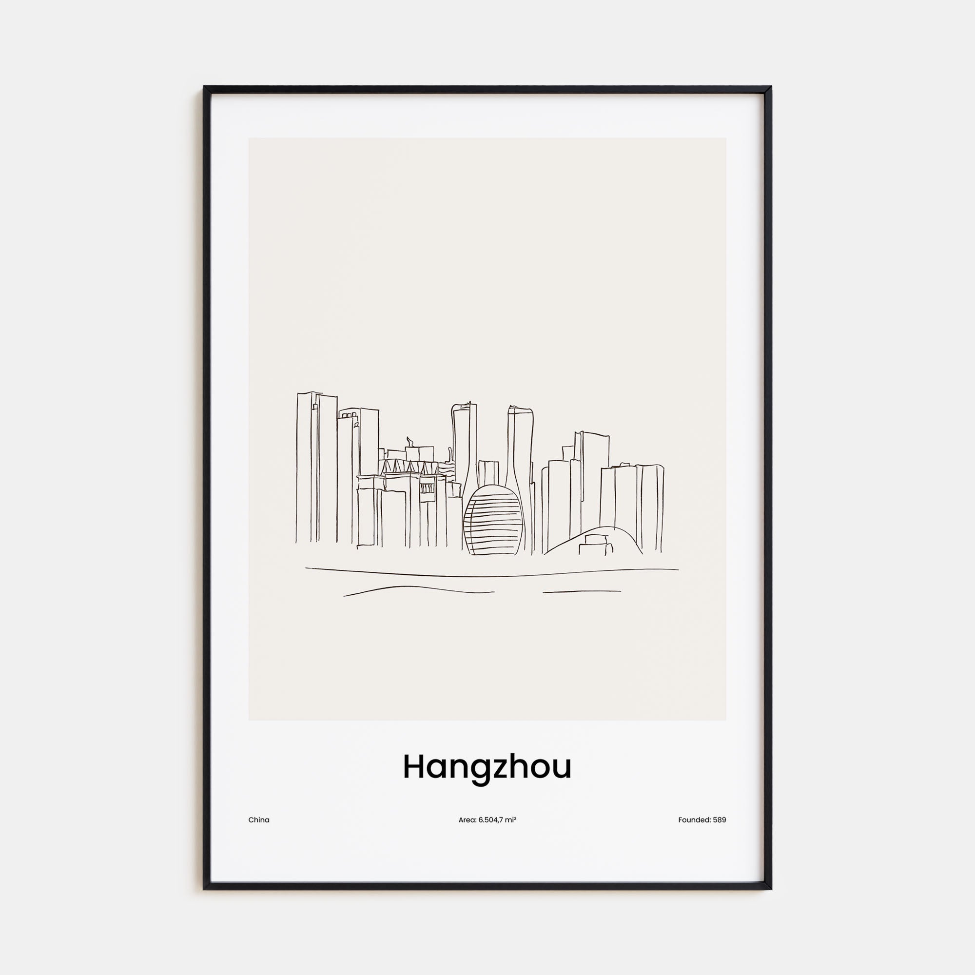 Hangzhou Drawn Poster