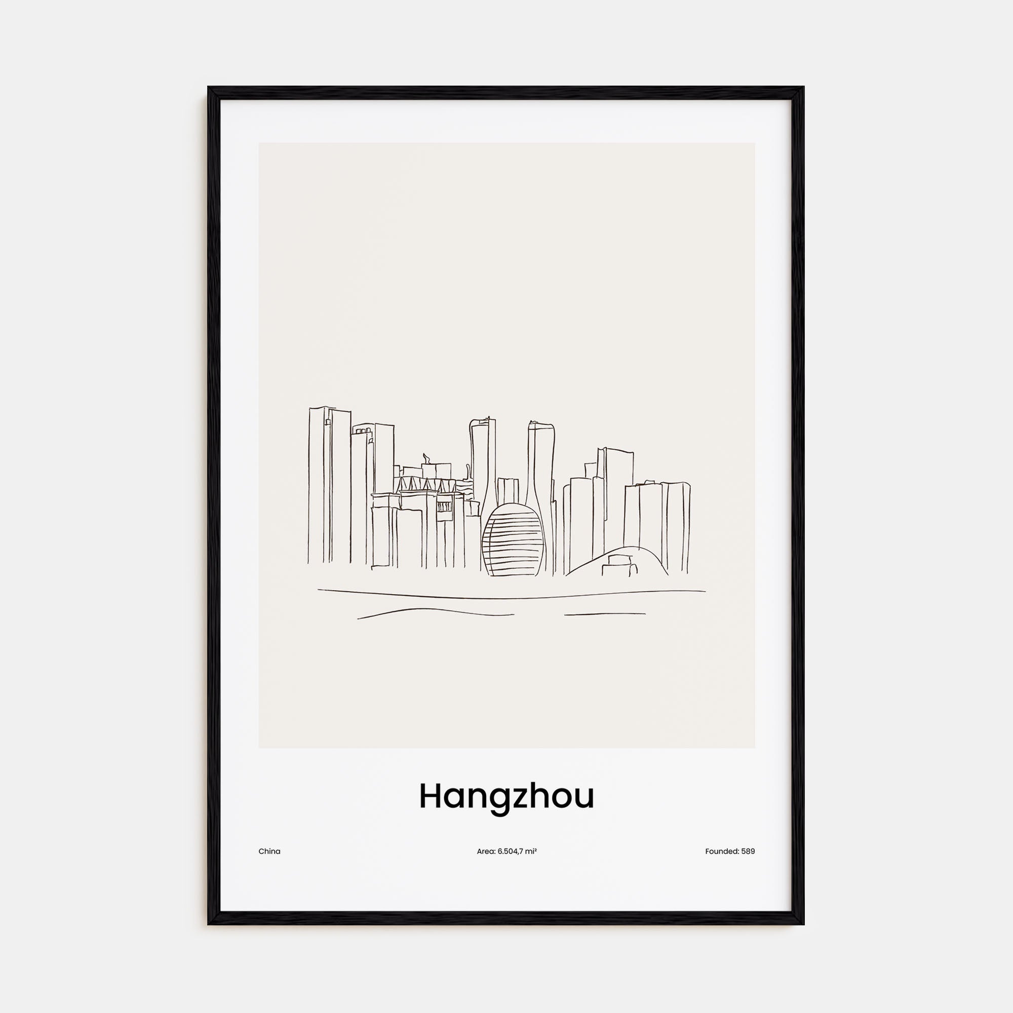 Hangzhou Drawn Poster