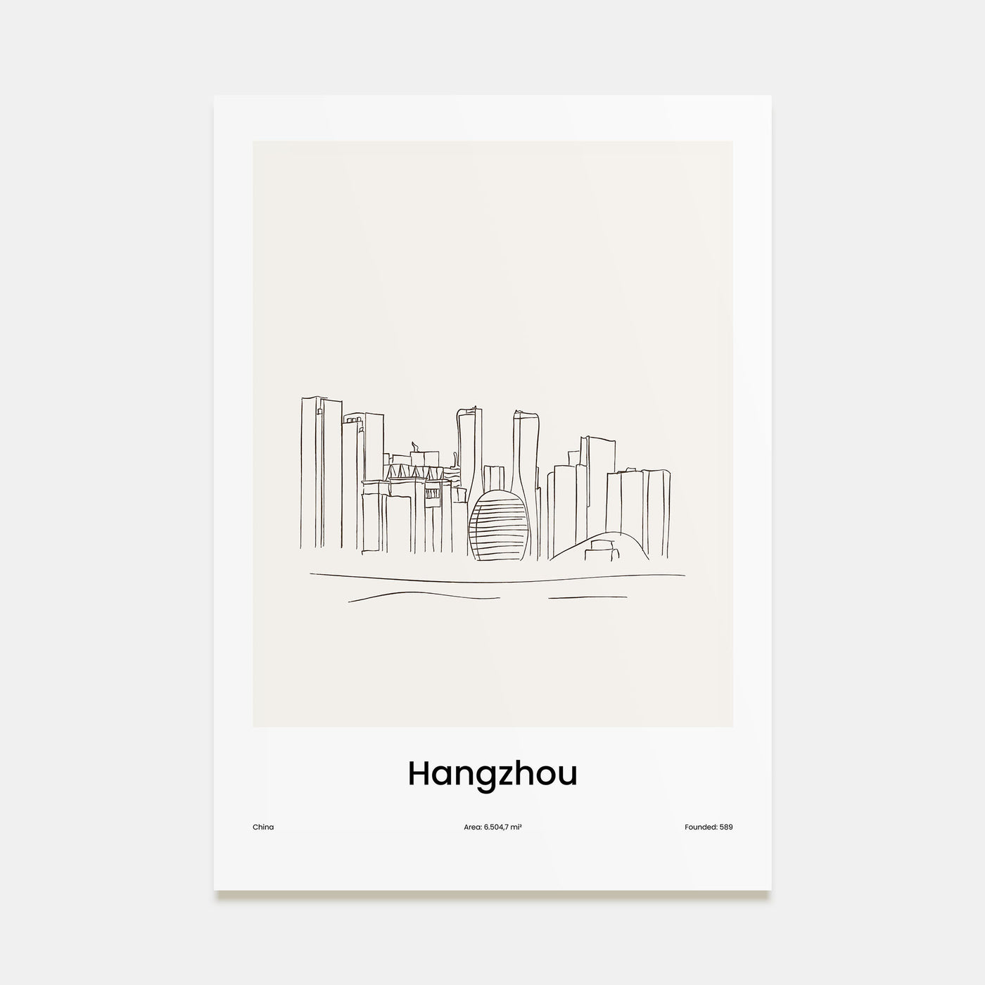 Hangzhou Drawn Poster
