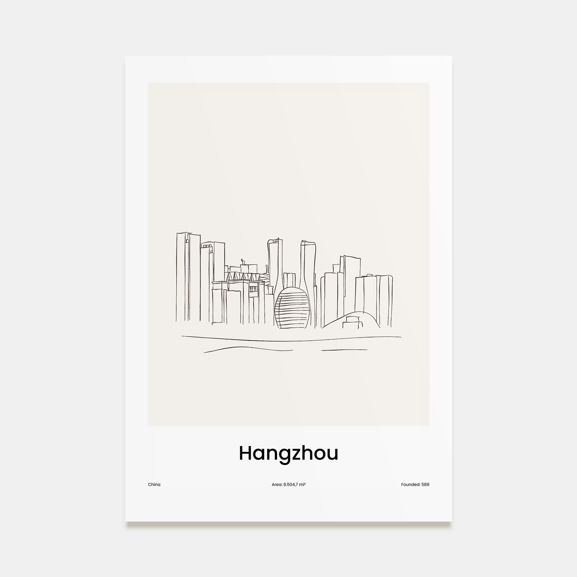 Hangzhou Drawn Poster
