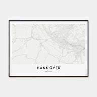 Hannover Map Landscape Poster