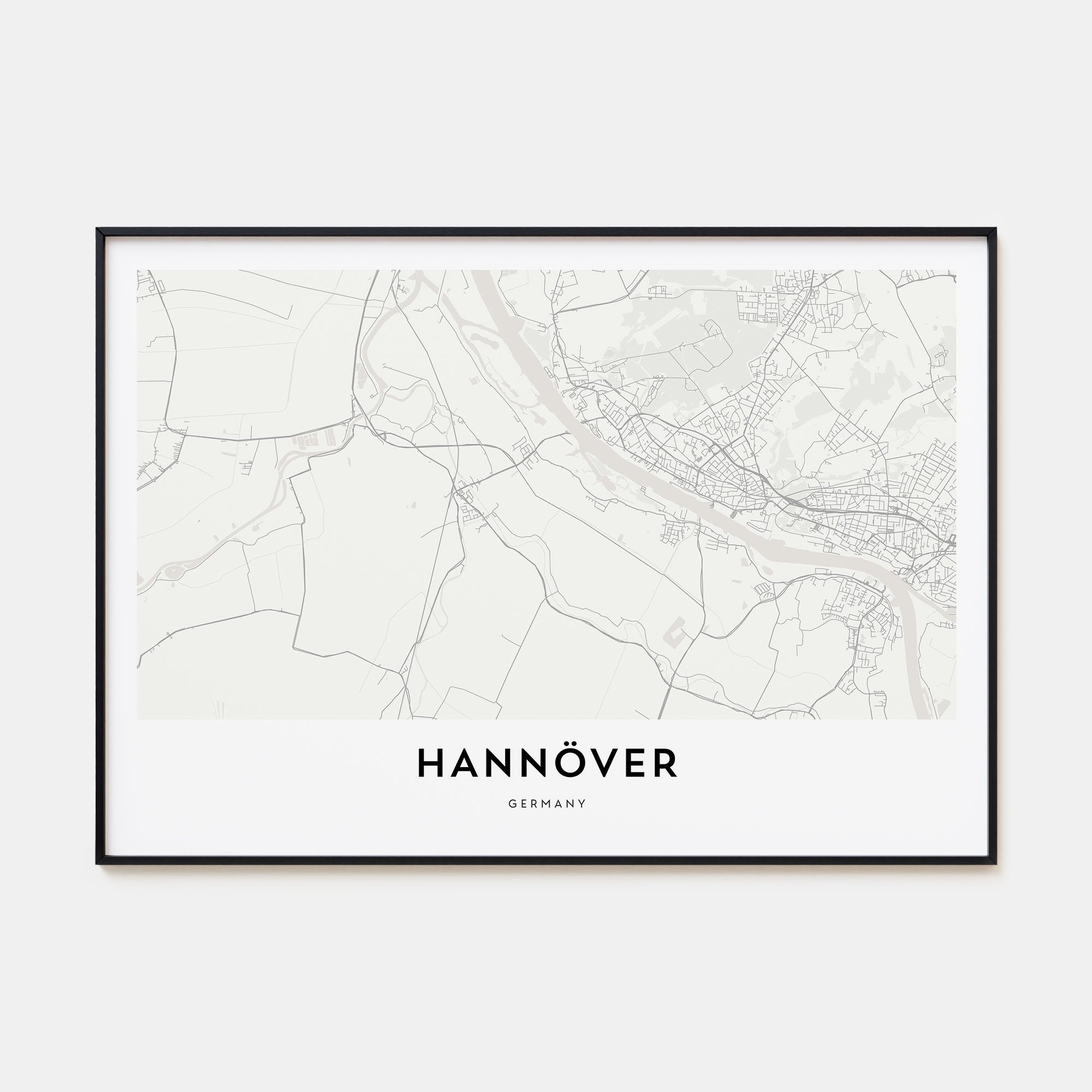 Hannover Map Landscape Poster