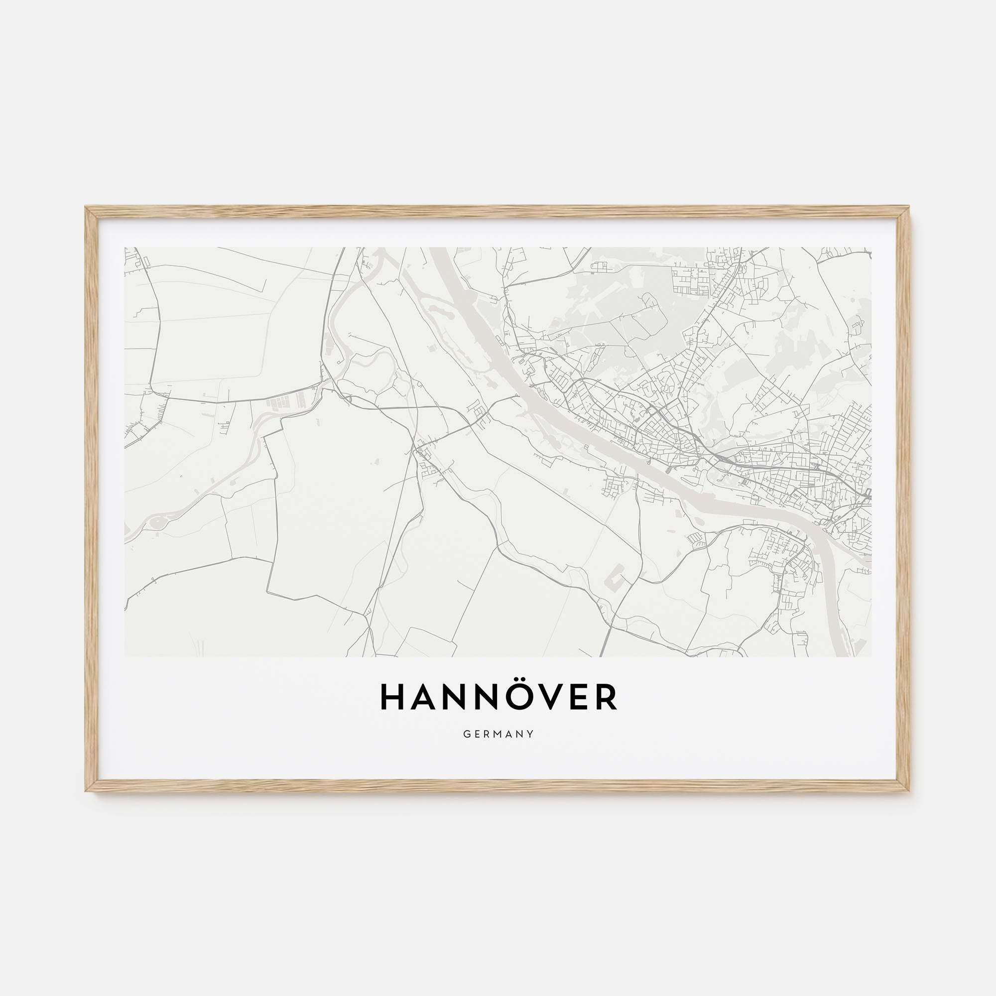 Hannover Map Landscape Poster