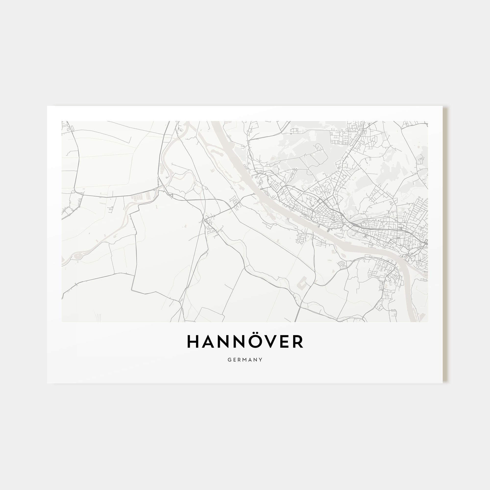 Hannover Map Landscape Poster