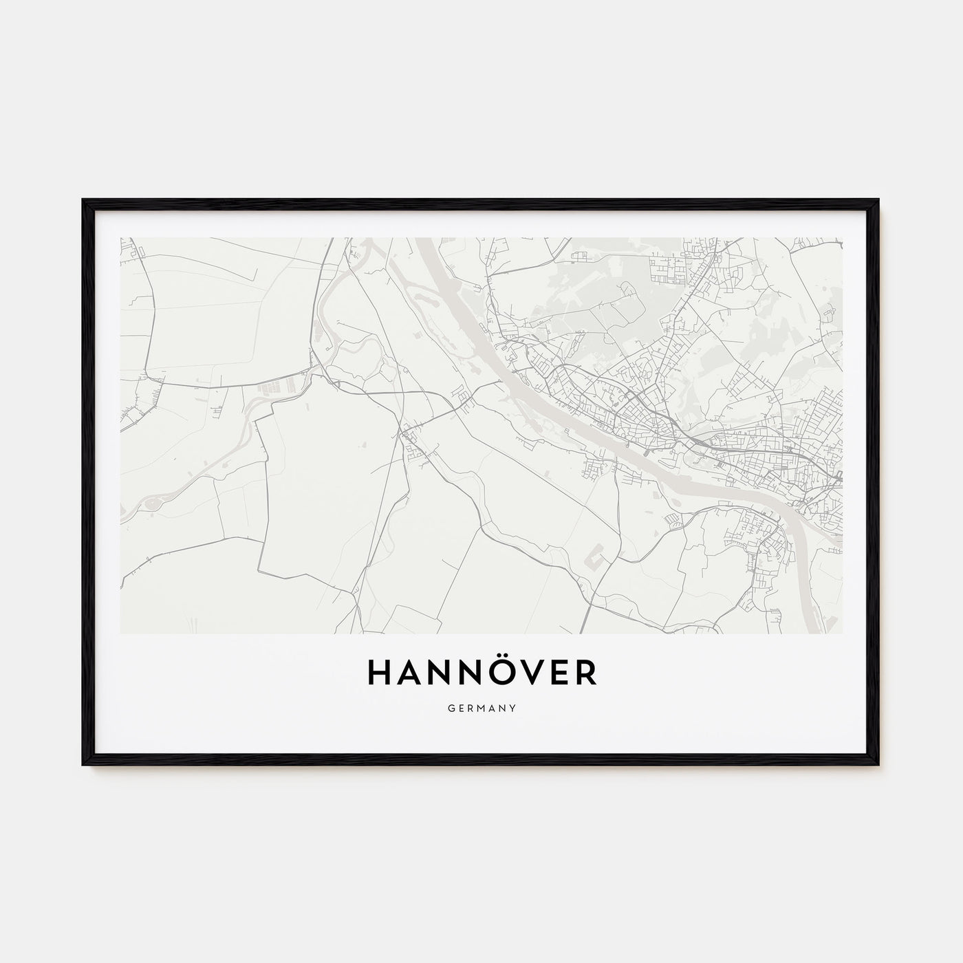 Hannover Map Landscape Poster