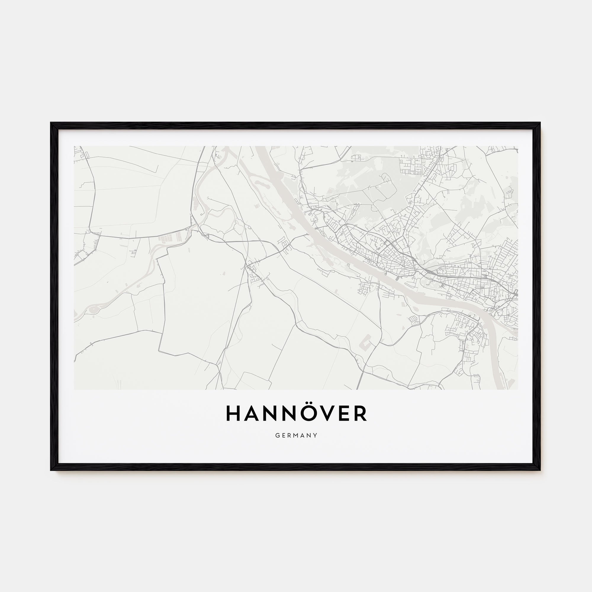 Hannover Map Landscape Poster
