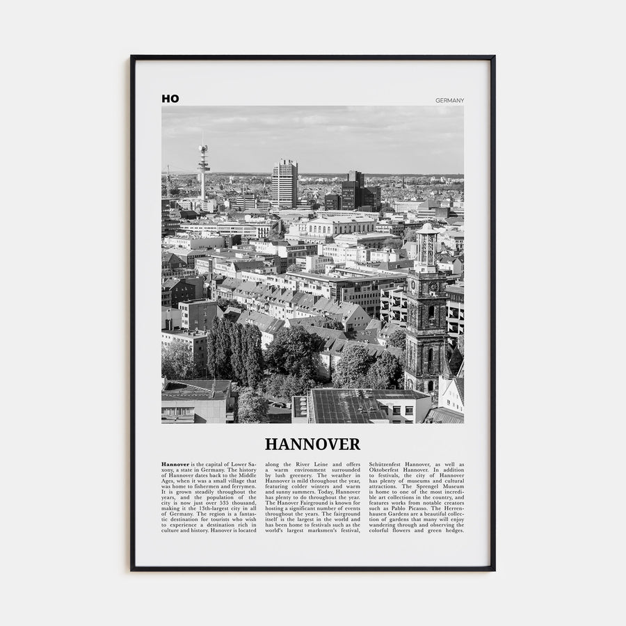 Hannover Travel B&W Poster