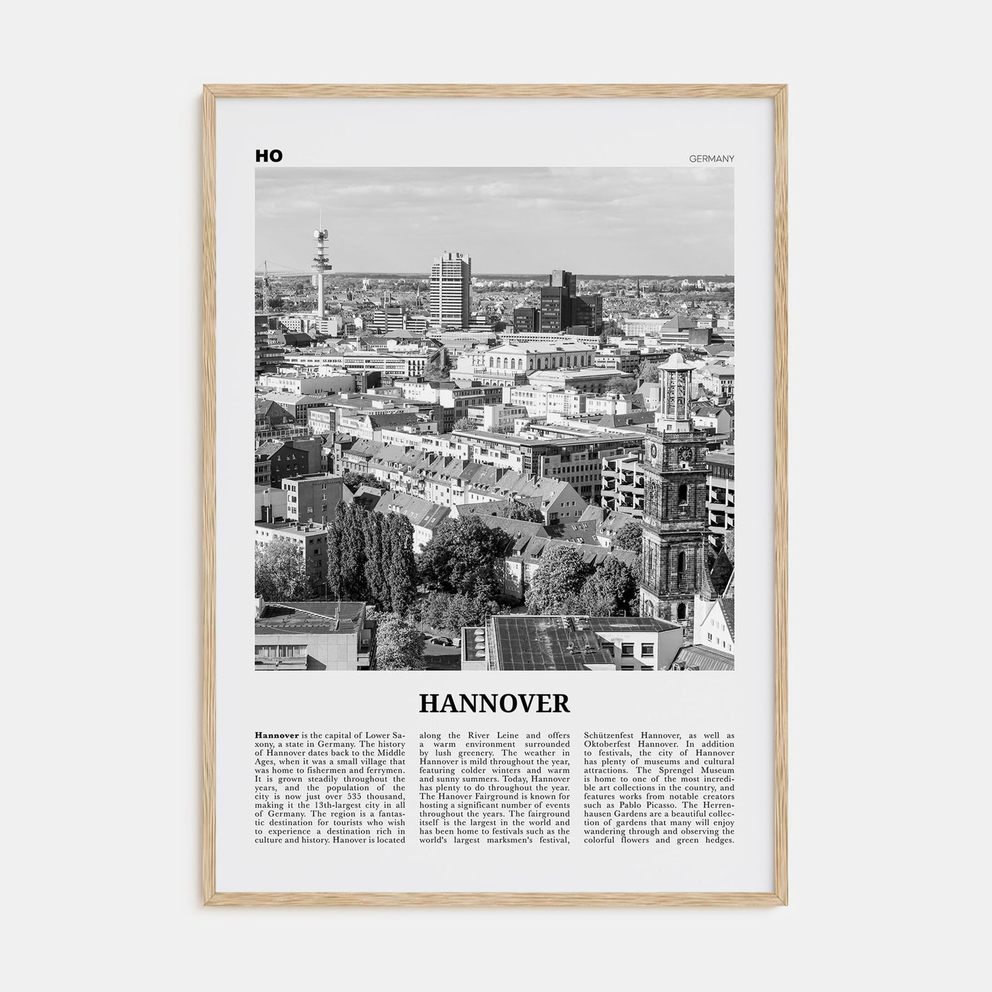 Hannover Travel B&W Poster