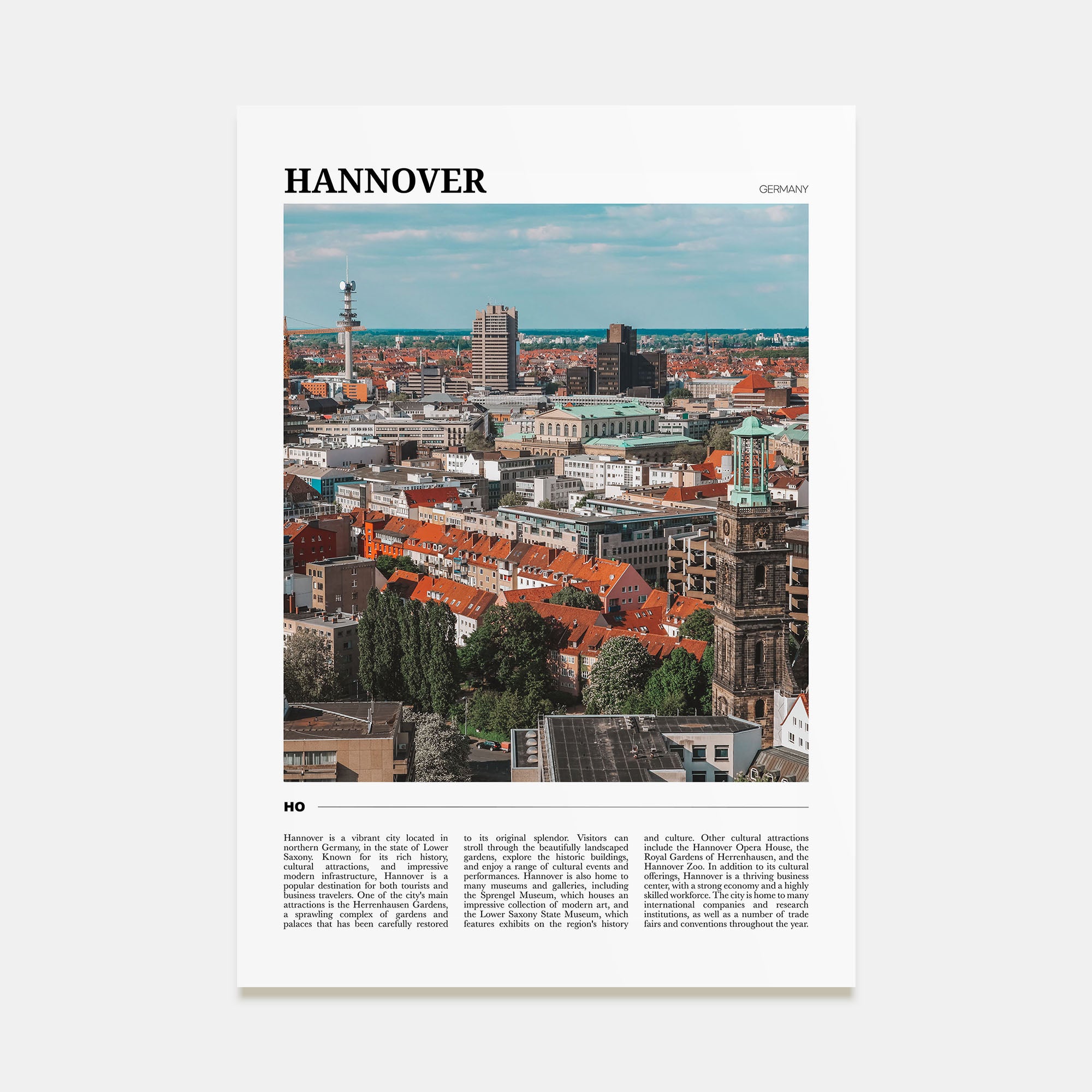 Hannover Travel Color Poster