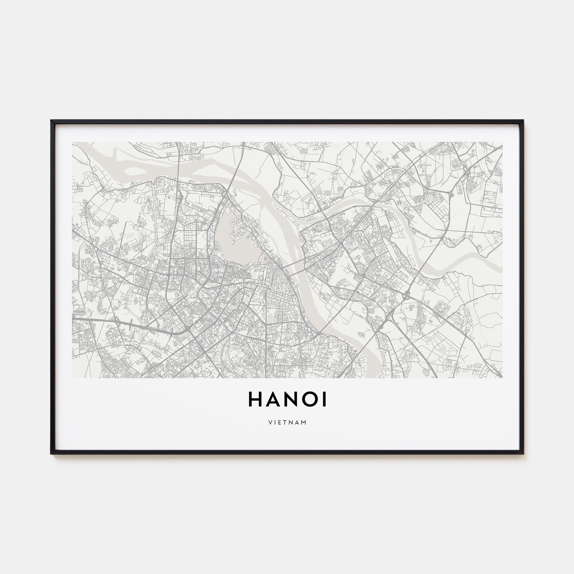 Hanoi Map Landscape Poster