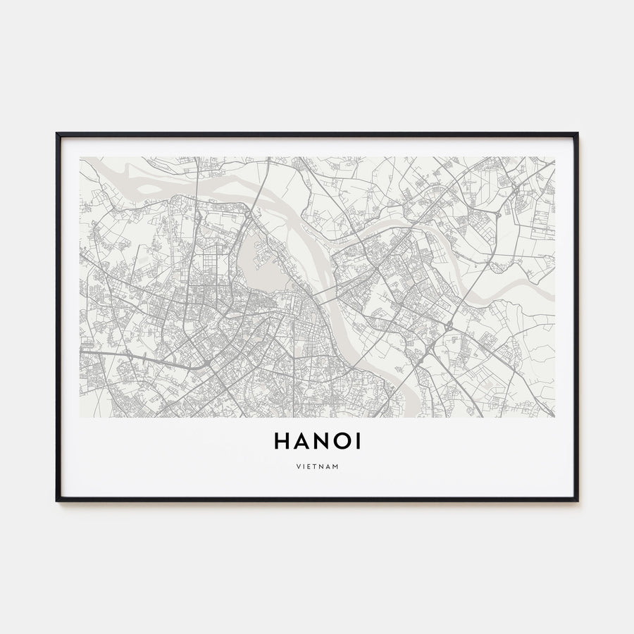 Hanoi Map Landscape Poster