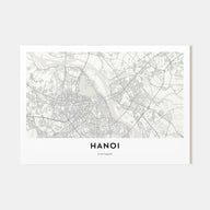 Hanoi Map Landscape Poster