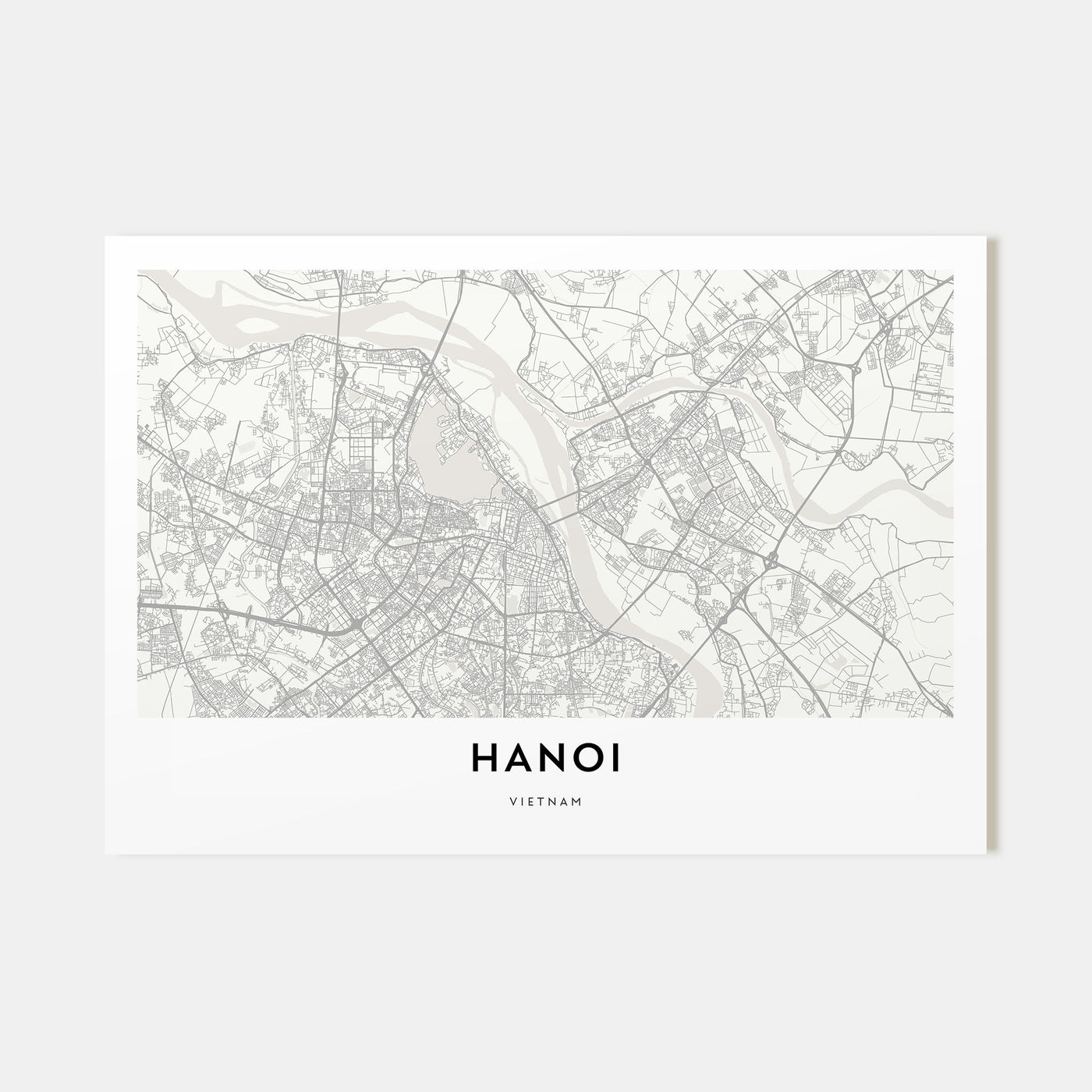 Hanoi Map Landscape Poster