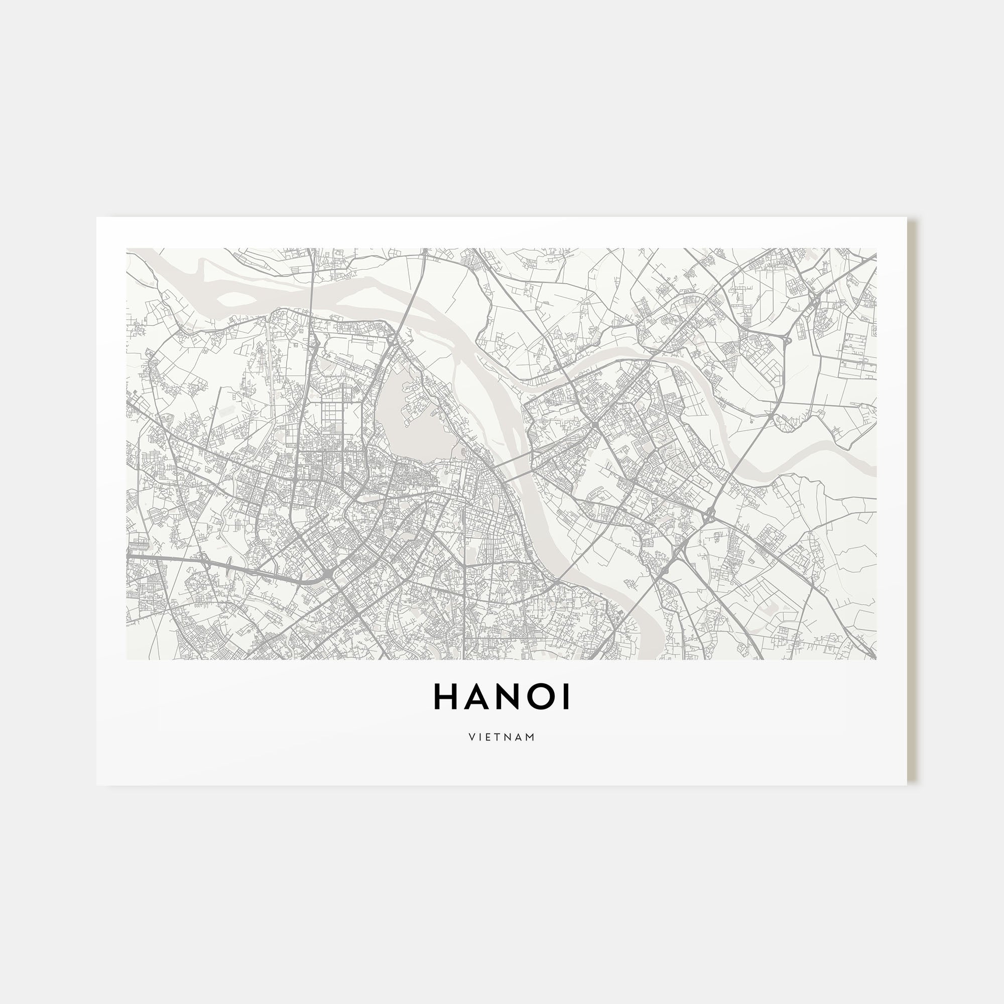 Hanoi Map Landscape Poster