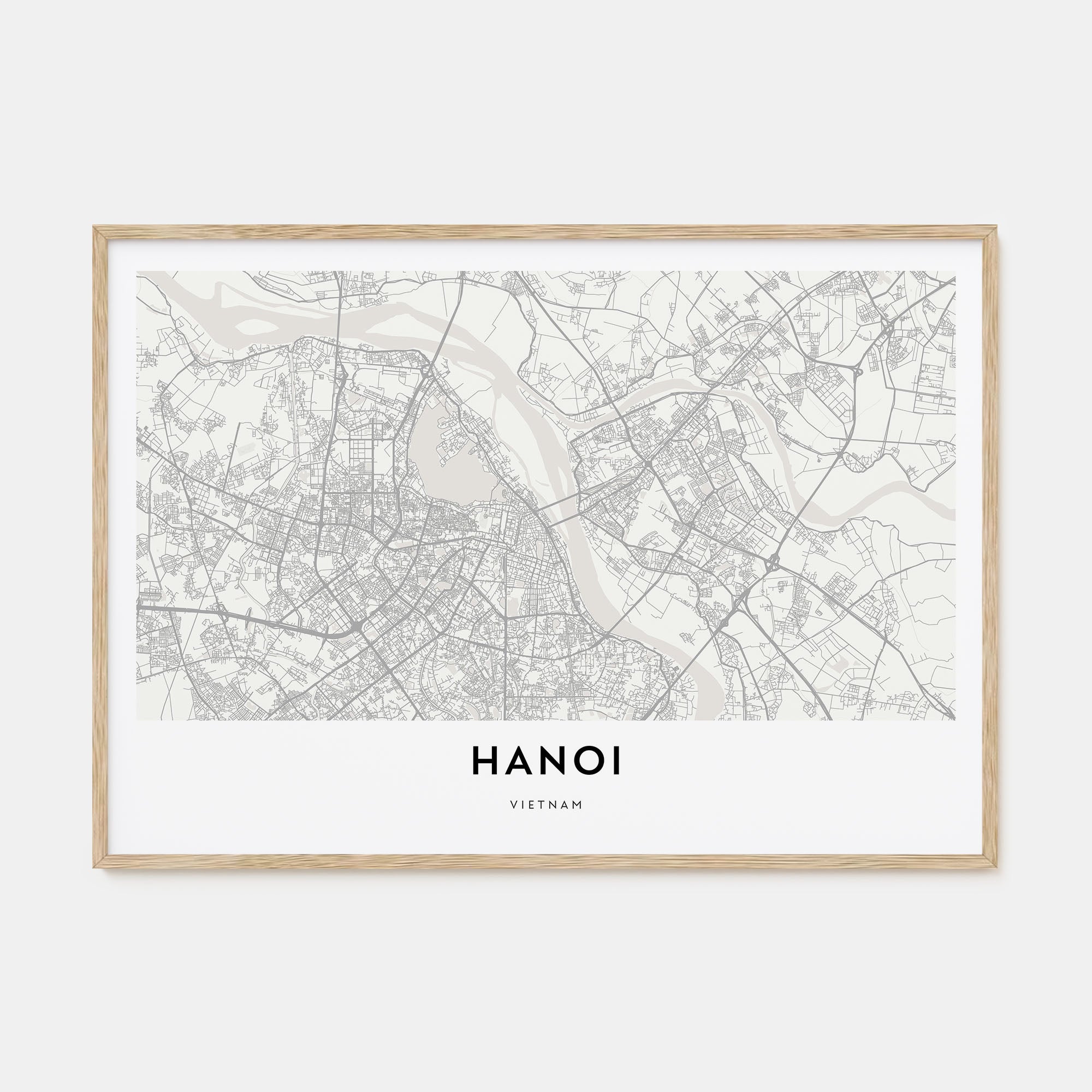 Hanoi Map Landscape Poster