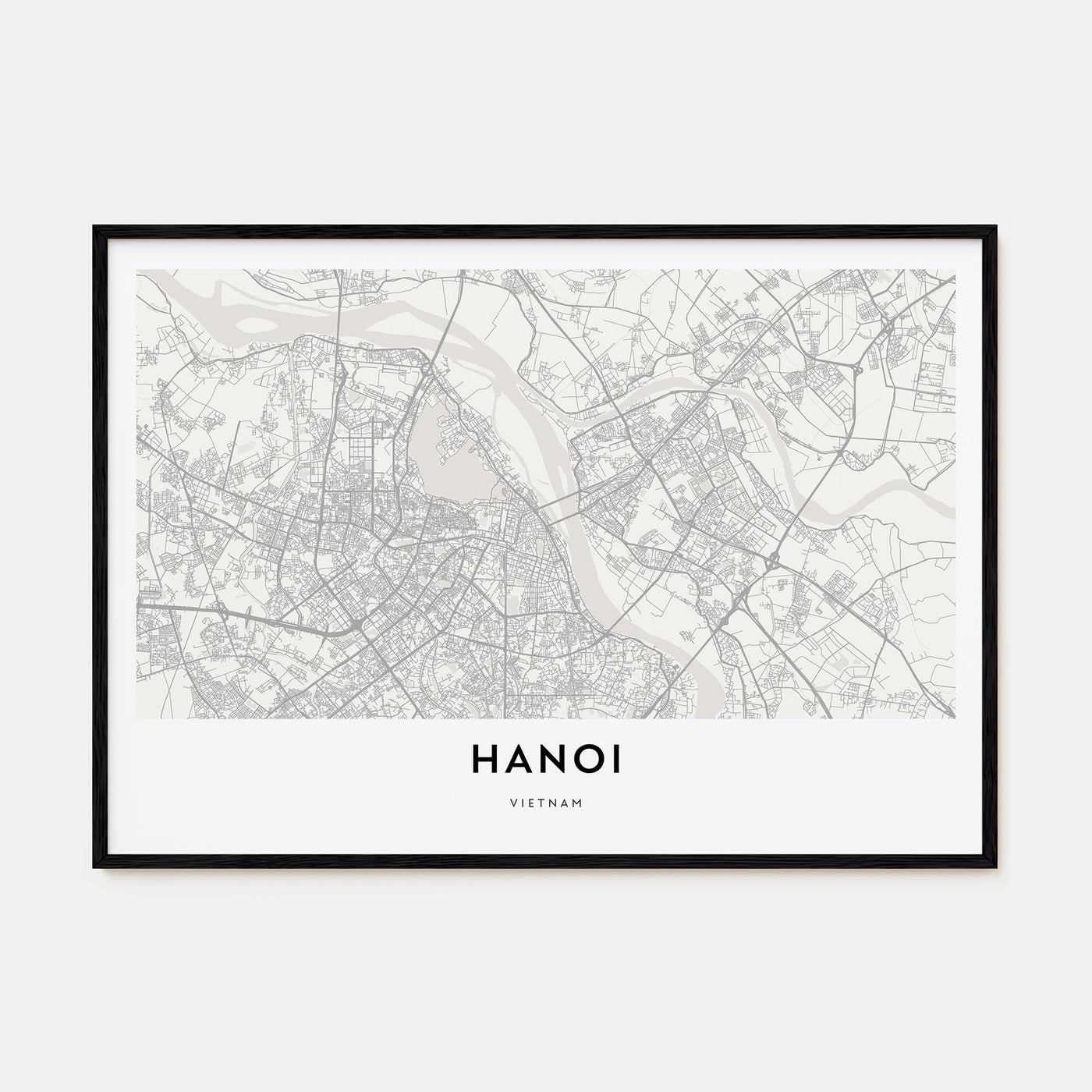 Hanoi Map Landscape Poster