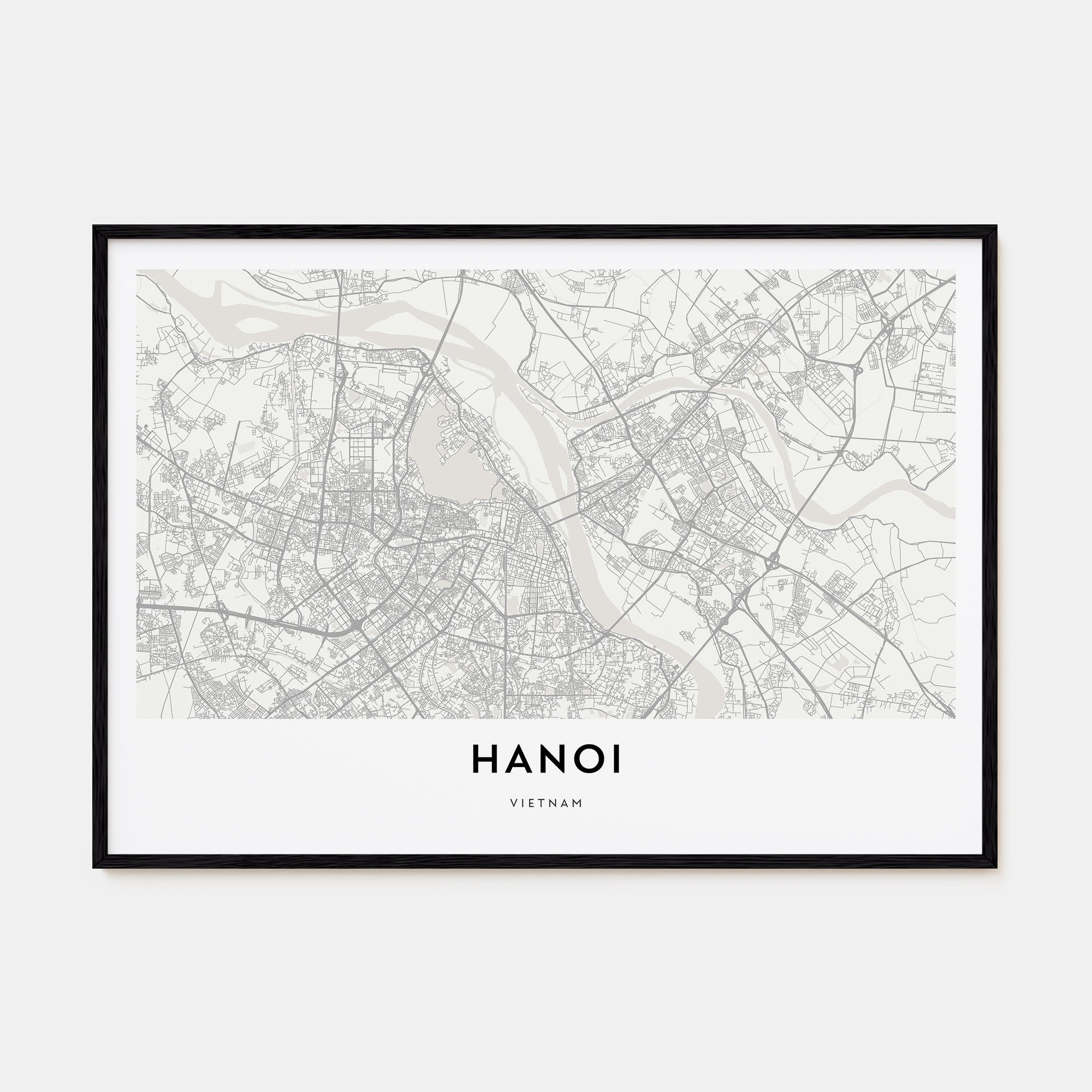 Hanoi Map Landscape Poster