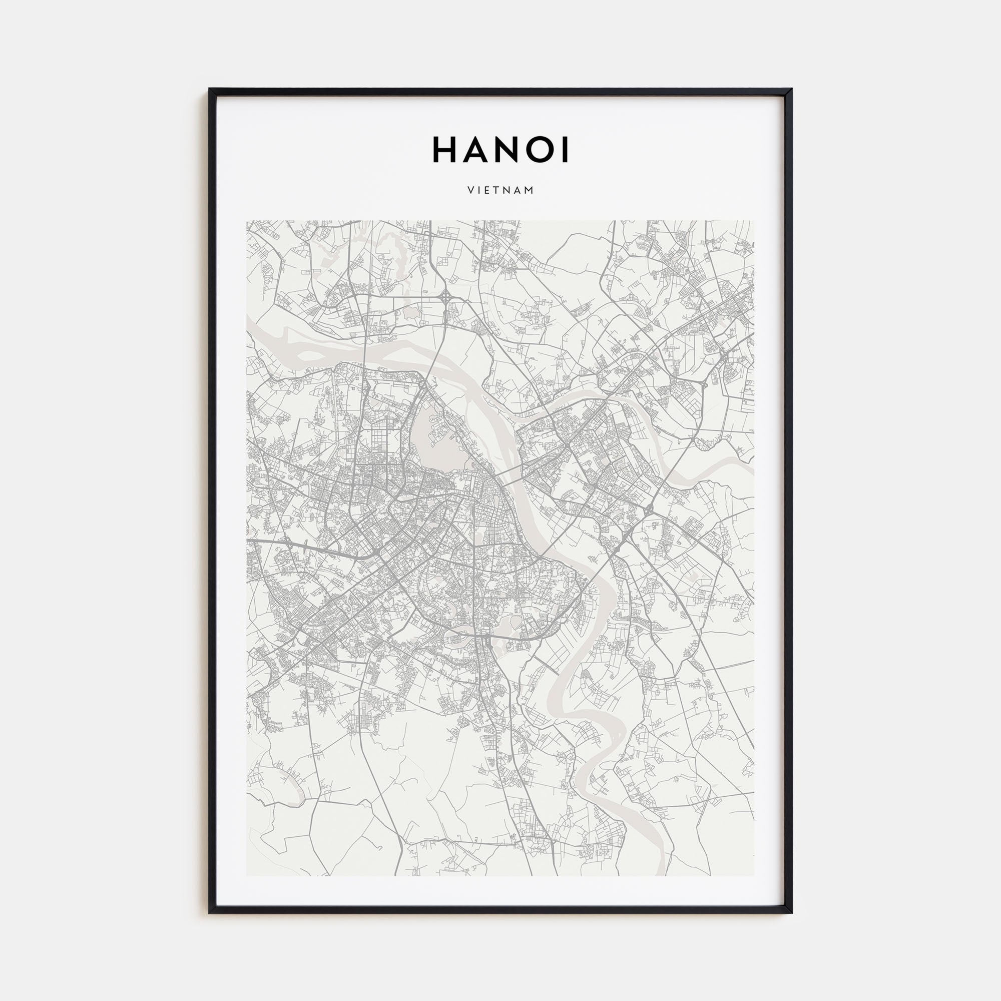 Hanoi Map Portrait Poster