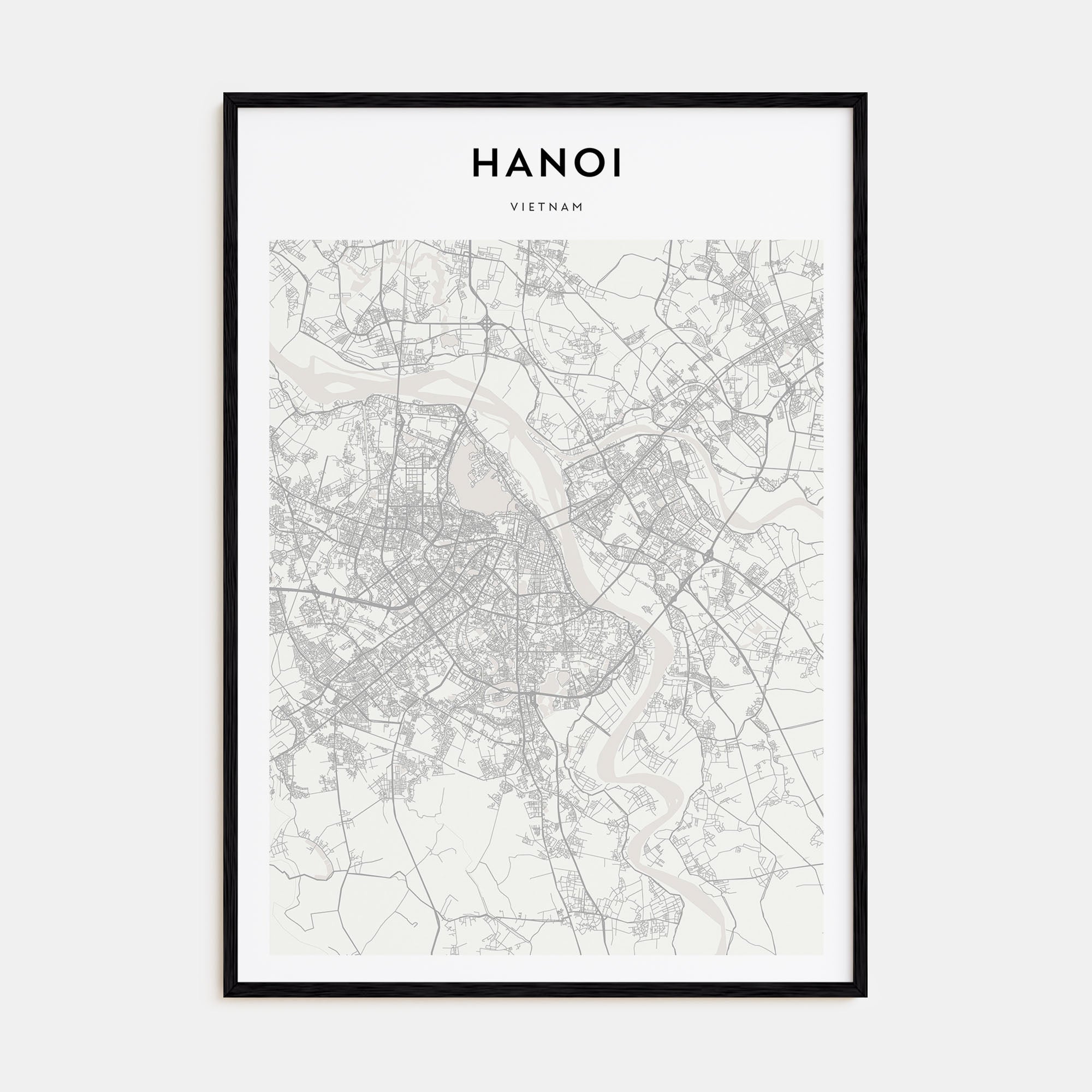Hanoi Map Portrait Poster
