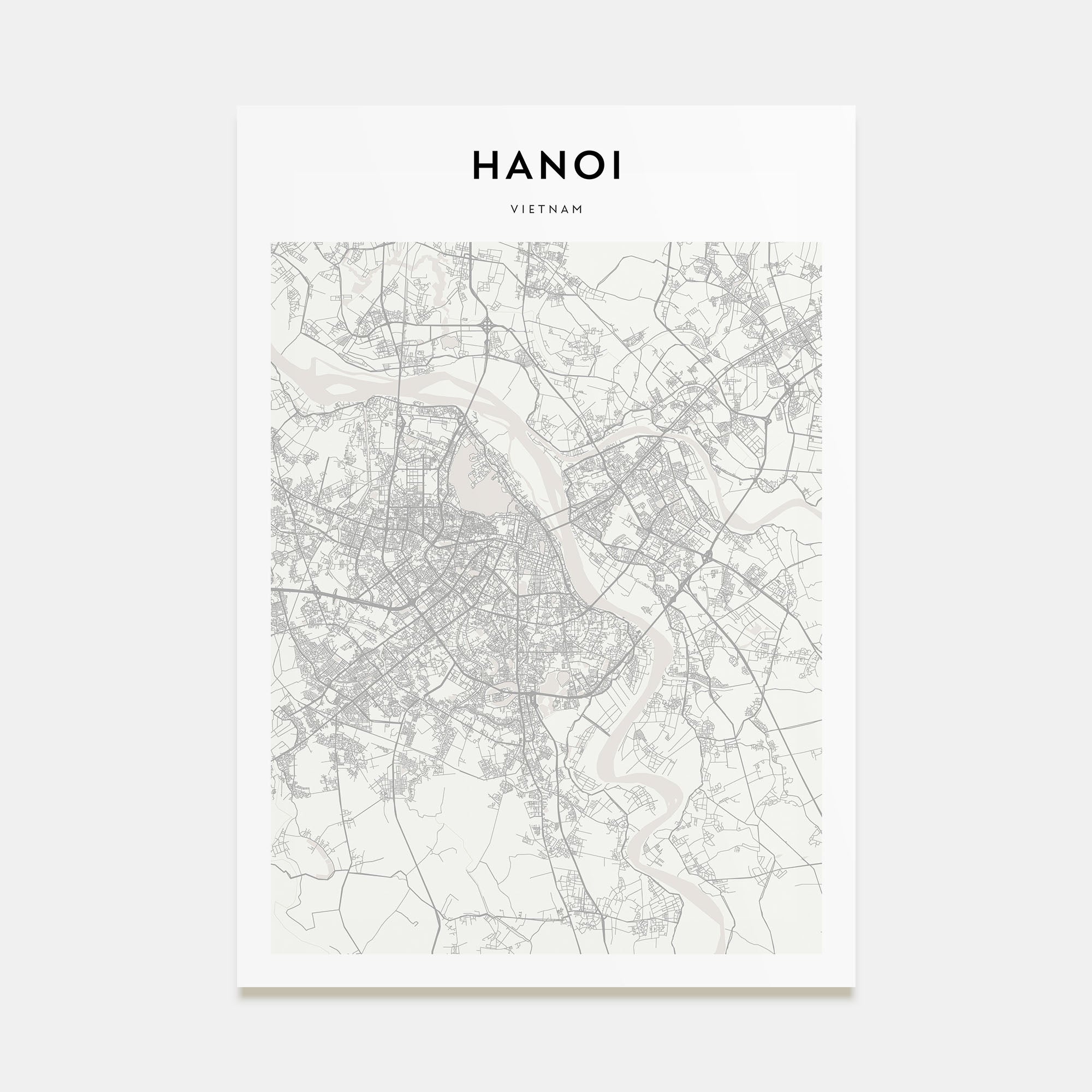 Hanoi Map Portrait Poster