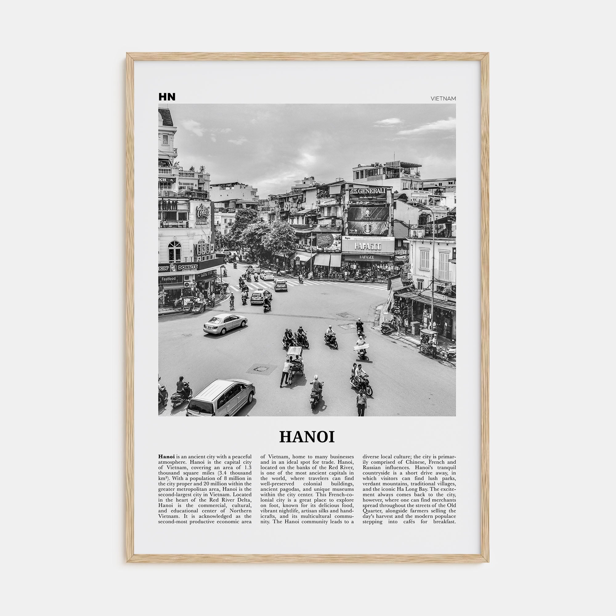 Hanoi Travel B&W No 1 Poster