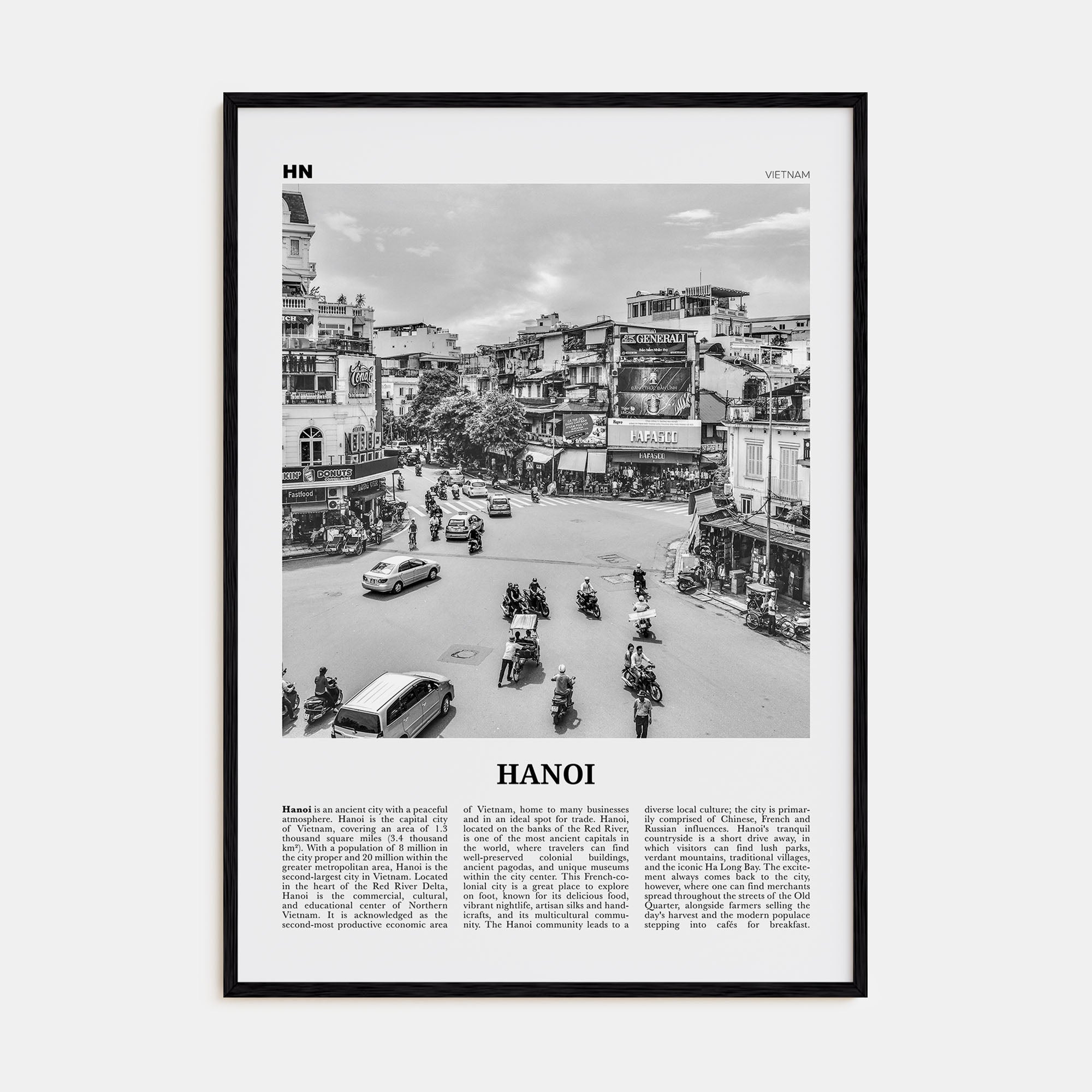 Hanoi Travel B&W No 1 Poster