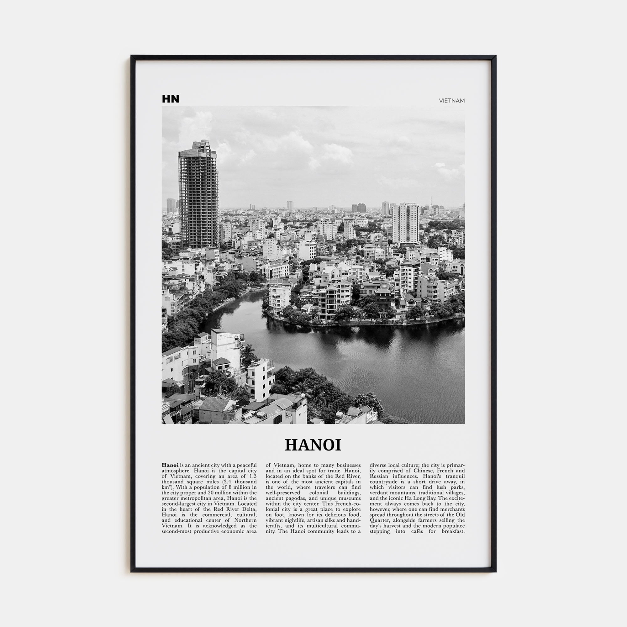 Hanoi Travel B&W No 2 Poster